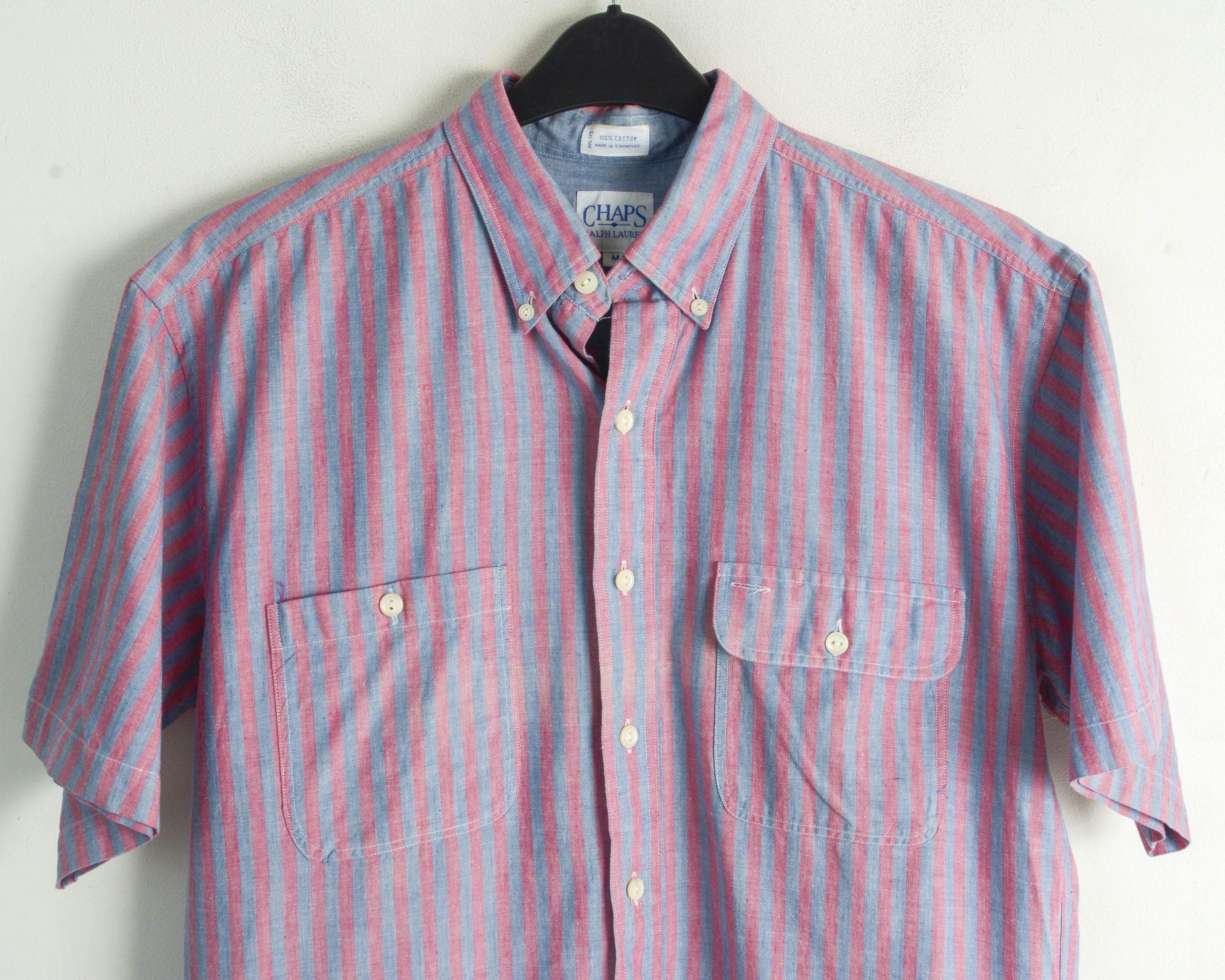 Polo Ralph Lauren CHAPS Ralph Lauren Shirt Pinstriped Short Sleeved Casual Size US M / EU 48-50 / 2 - 2 Thumbnail