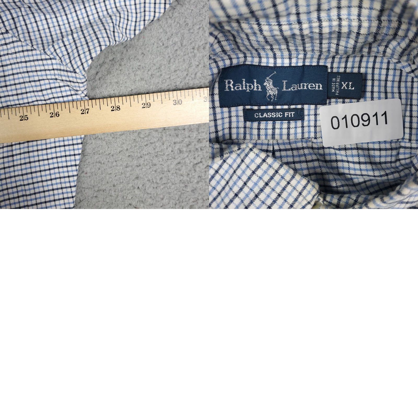 Ralph Lauren Ralph Lauren Classic Fit Blue Check Button-Up Shirt XL Mens Stained Size US XL / EU 56 / 4 - 8 Thumbnail