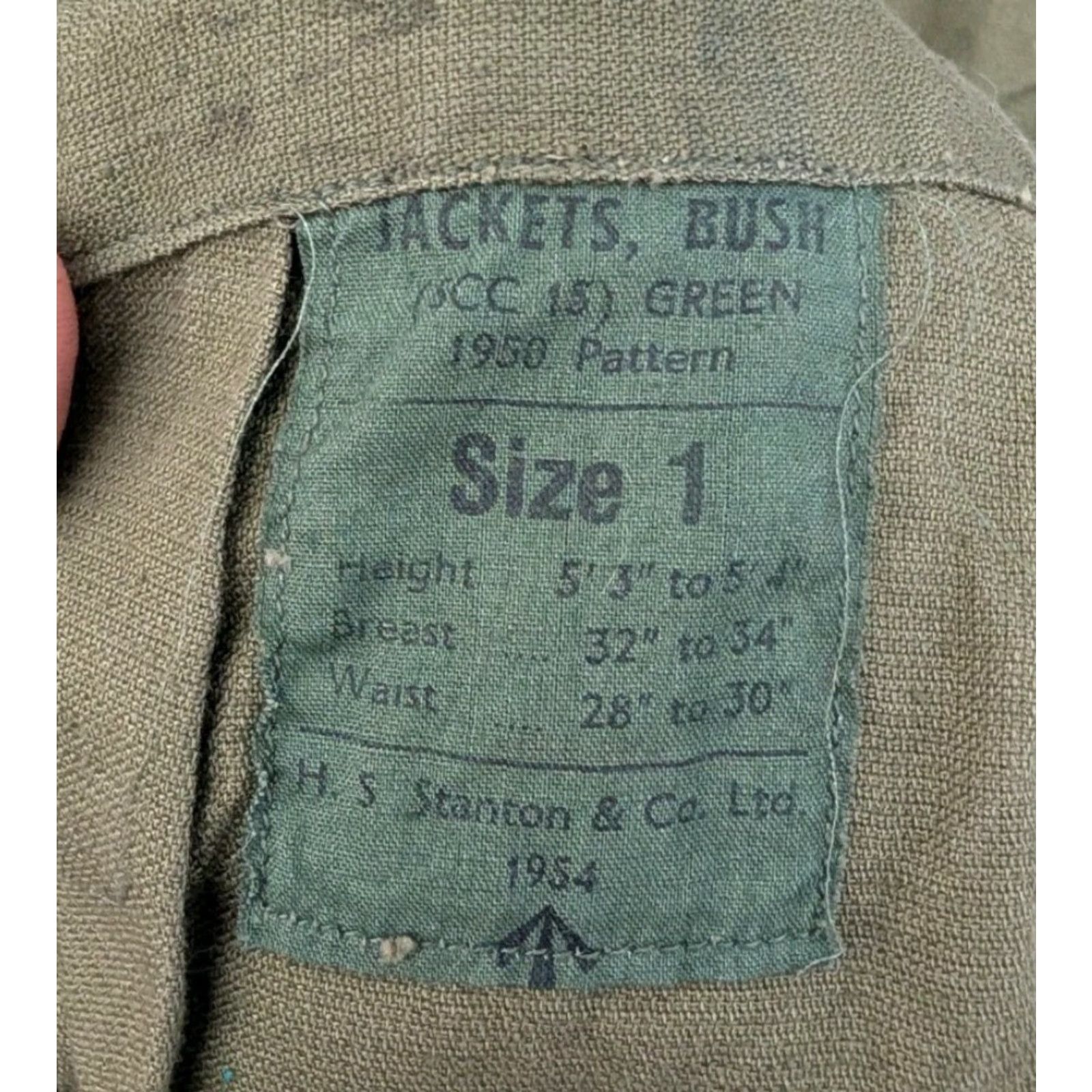 CO VINTAGE H.S. Stanton & Co British Army Jacket Size 1 Green Military Coat 1950 Casual Unisex Size US XS / EU 42 / 0 - 3 Thumbnail