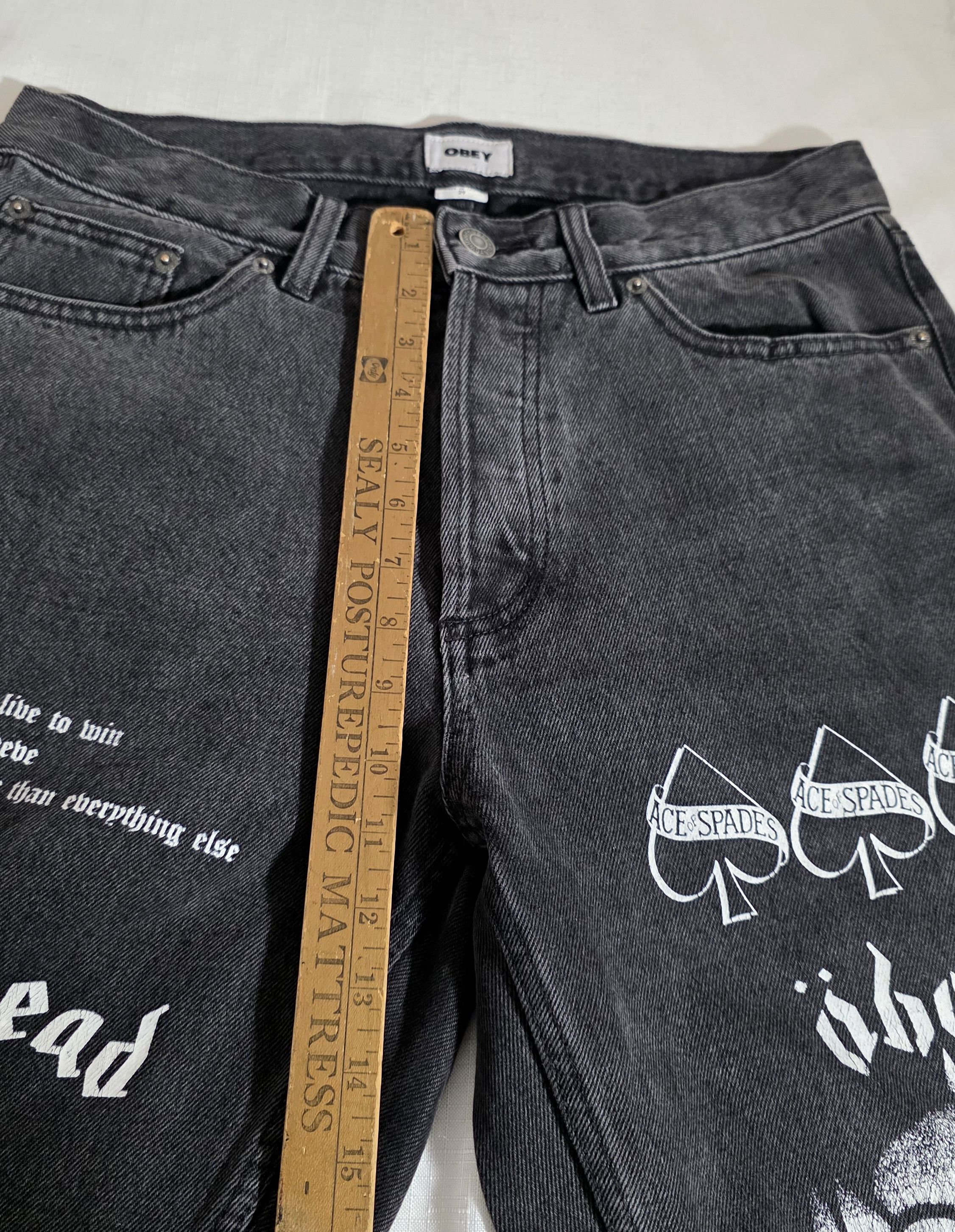 Obey Obey x Motörhead denim jeans test print black faded wash 29 Size US 29 - 9 Thumbnail