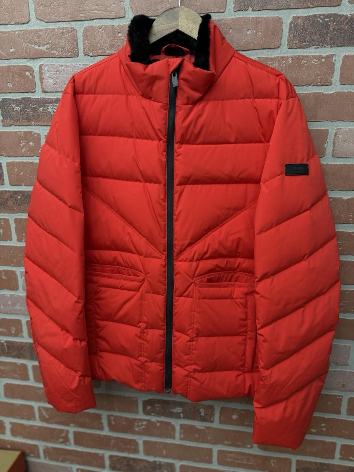 Fendi FENDI Men’s Red Down Jacket Mink Fur Coat (52) $1600 Size US L / EU 52-54 / 3 - 3 Thumbnail
