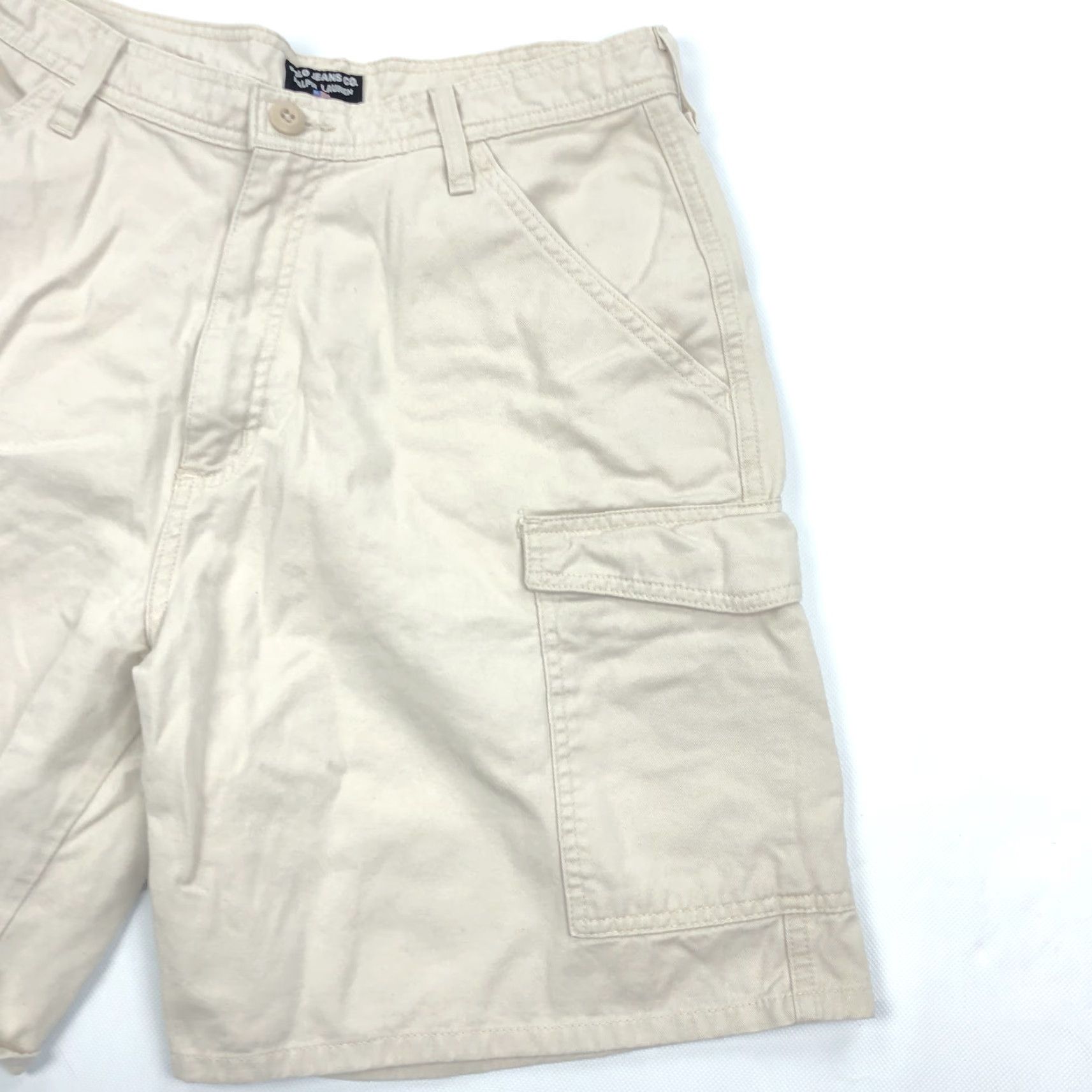 Vintage Polo Jeans Co. Ralph Lauren Men's Khaki Cotton Cargo Shorts Size 34 Regular Fit Size US S / EU 44-46 / 1 - 3 Thumbnail