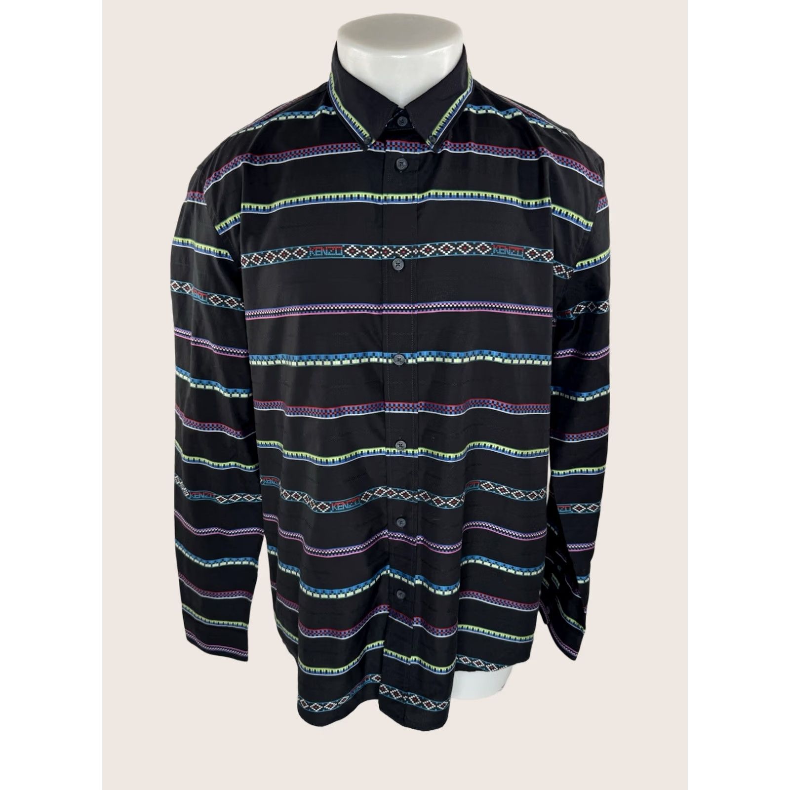 Kenzo KENZO Paris - Striped LOGO PRINT Mens XL Shirt - EXCELLENT Size US XL / EU 56 / 4 - 1 Thumbnail