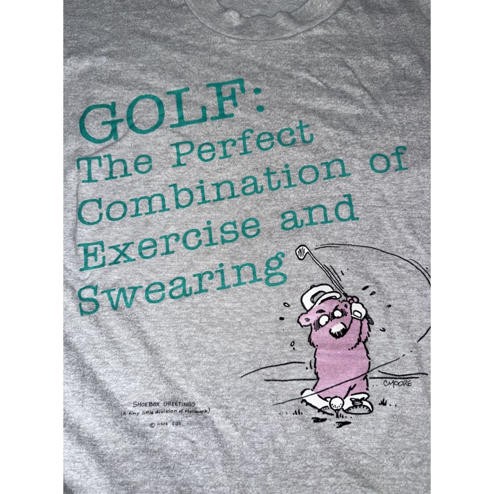 Vintage VINTAGE Screen Stars Single Stitch T-Shirt Large Grey Golf 19x25 Cmoore Art HMK Mens L Gray Stitch Art HMK Size US L / EU 52-54 / 3 - 2 Thumbnail