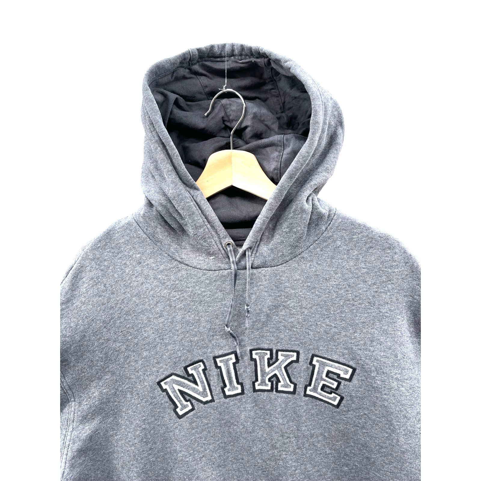 Nike × Vintage Vintage 2000's Nike Embroidered Spellout Grey Hoodie Size US XL / EU 56 / 4 - 3 Thumbnail