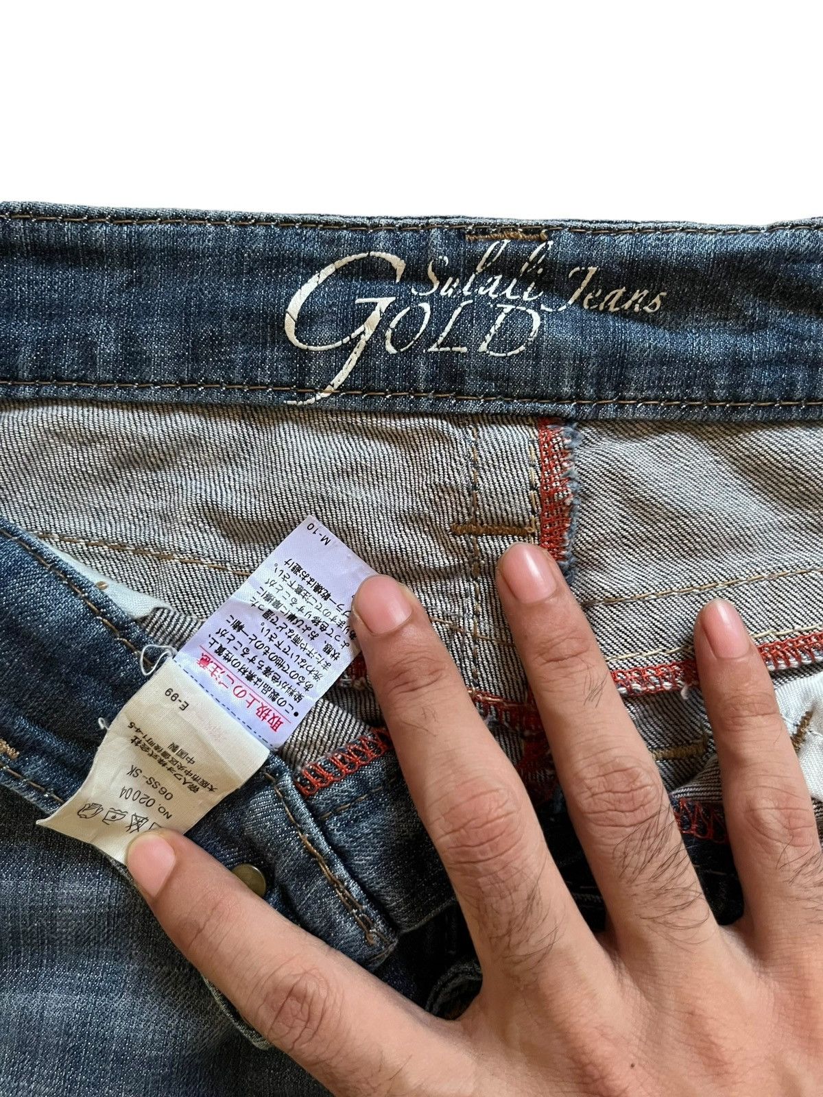 Japanese Brand Vintage Japanese Brand Blue Wash Embroidered Flare Jeans Size 29" - 10 Thumbnail