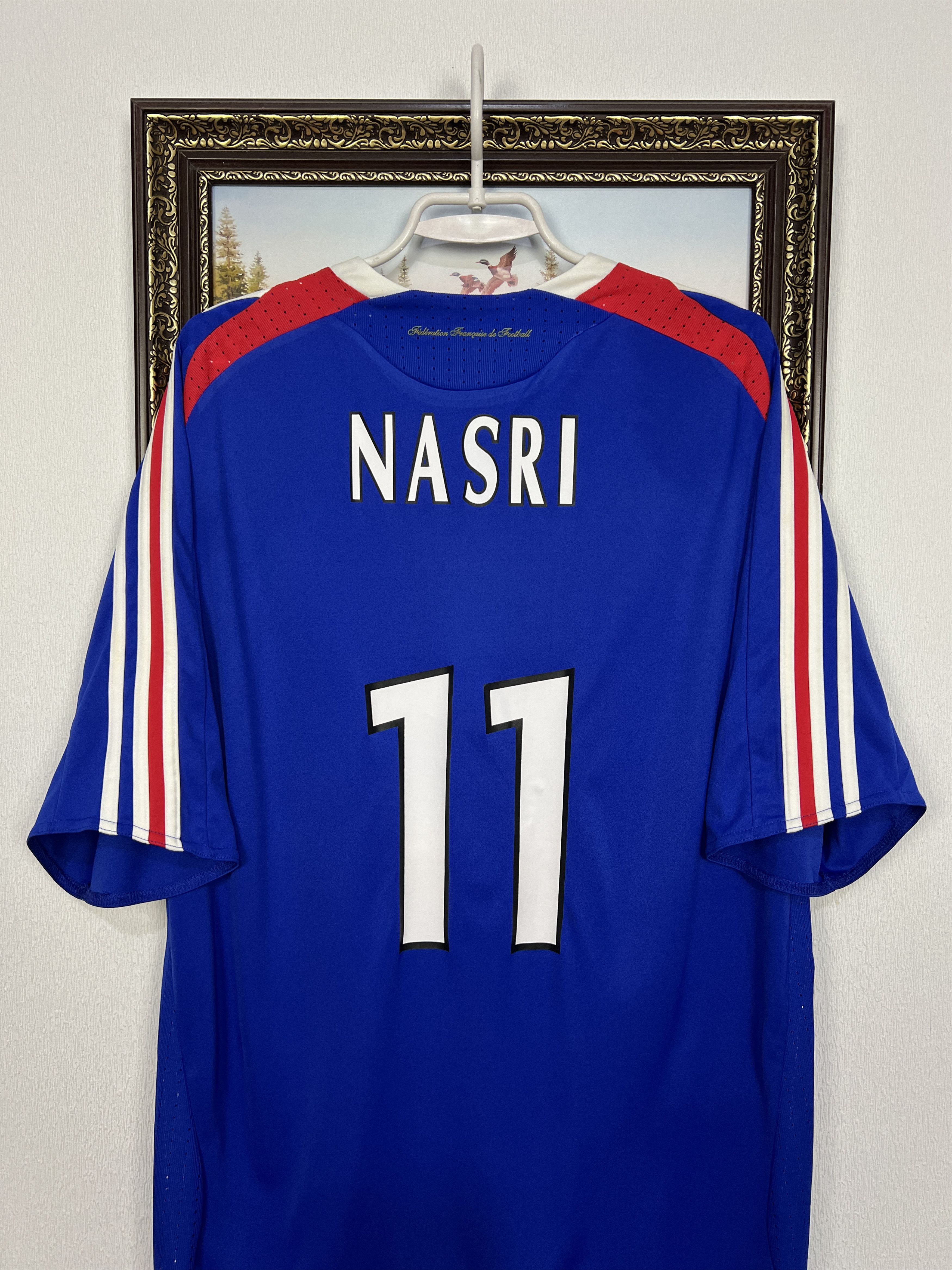 Adidas France Home football shirt 2007 Soccer #11 Nasri Adidas Size US XL / EU 56 / 4 - 11 Thumbnail