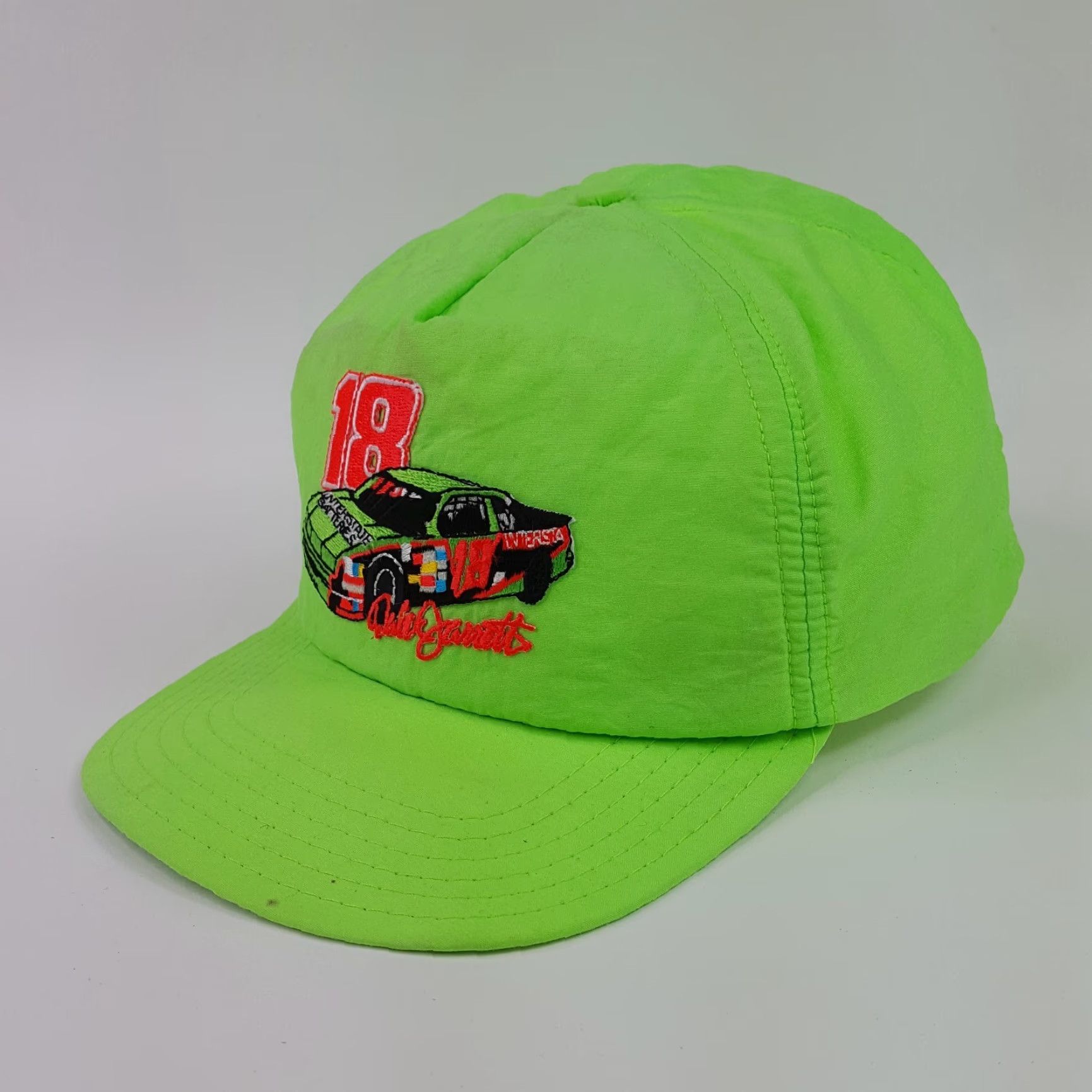 NASCAR VINTAGE NASCAR Dale Jarrett Neon Green USA Trucker Hat Snapback Cap Car, Adjustable, Embroidered, Lightweight, Breathable, Solid Green, Men Size ONE SIZE - 5 Thumbnail