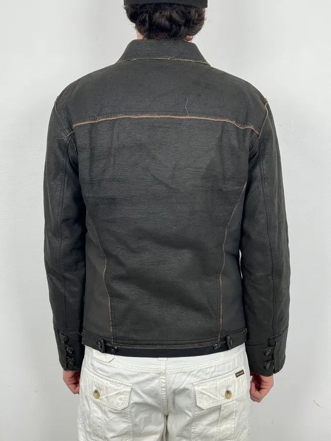 Marithe + Francois Girbaud 1990s Marithé + François Girbaud Avant-Garde Brut Grey Leather Jacket Size US M / EU 48-50 / 2 - 3 Thumbnail