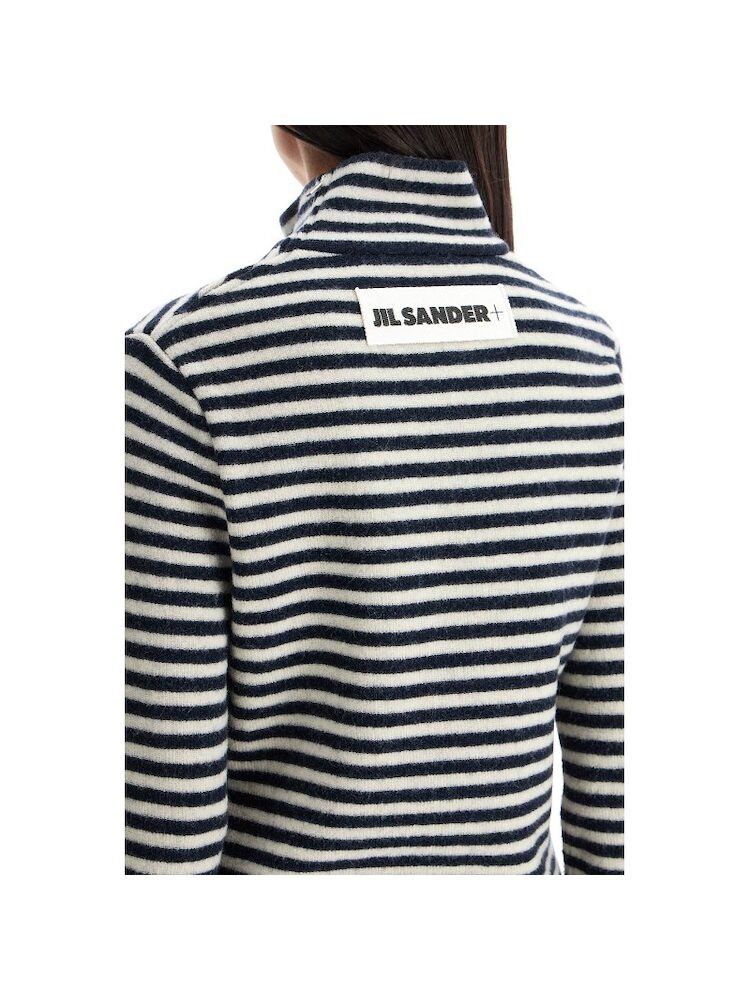 Jil Sander o1s22i1n0125 Hi-neck Sweater in White Blue Size M / US 6-8 / IT 42-44 - 4 Thumbnail