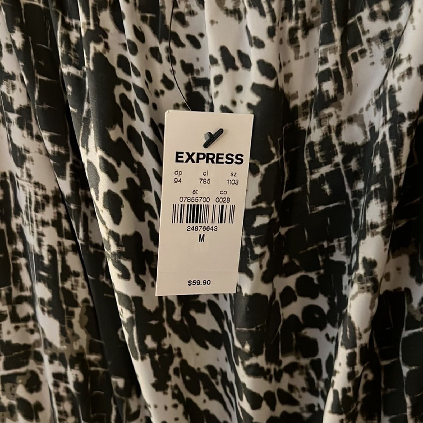 Express Express Gray Animal Print Tiered Dress Size M Size M / US 6-8 / IT 42-44 - 6 Thumbnail