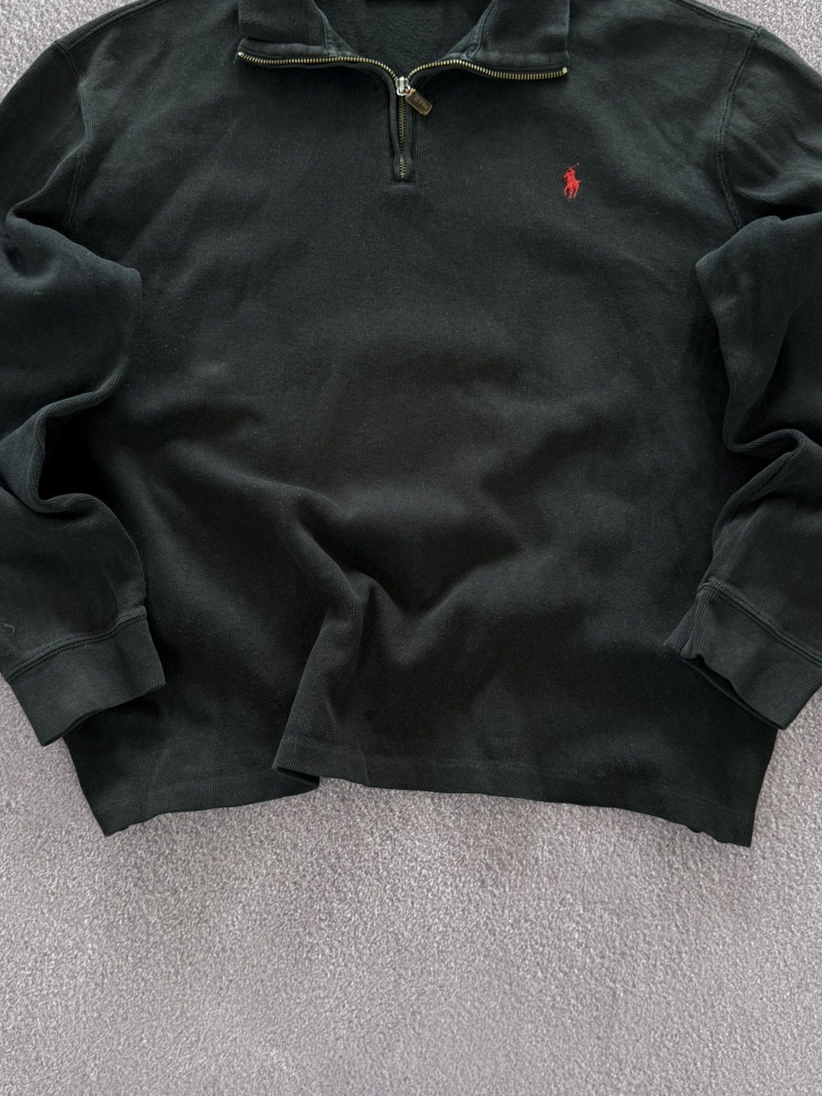 Polo Ralph Lauren Vintage Polo Ralph Lauren Distressed 1/3 Zip Sweater Size US XXL / EU 58 / 5 - 3 Thumbnail
