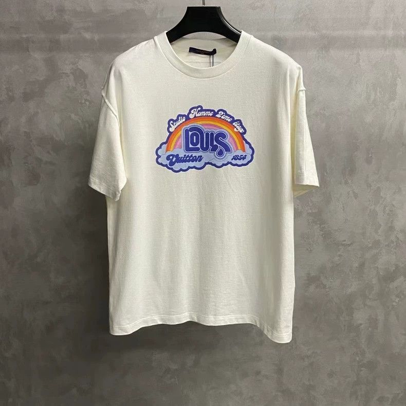 Louis Vuitton Louis Vuitton White rainbow print logo short sleeve 2502-N Size US XL / EU 56 / 4 - 1 Thumbnail
