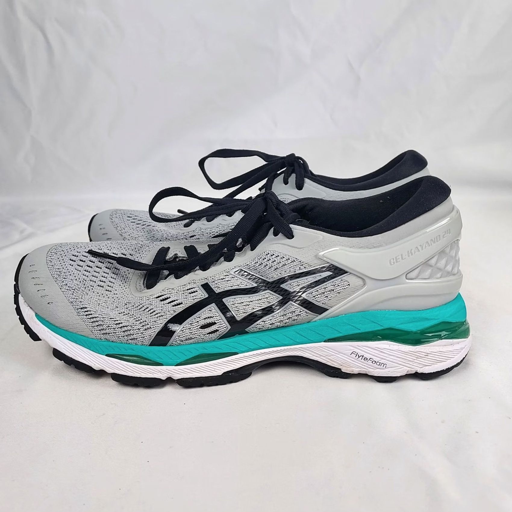 Asics ASICS GEL-Kayano 25 Womens 7.5 Gray Black Teal Stability Sneakers, Nike? Size US 8 / IT 38 - 2 Thumbnail