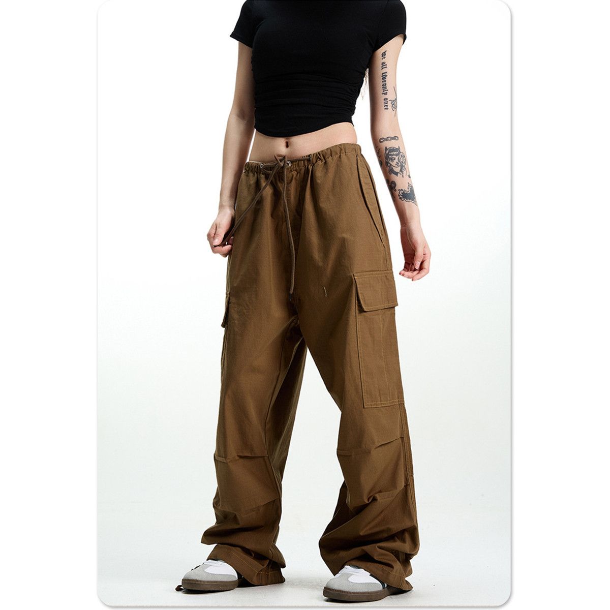 Maillard Color Wide-Leg Cargo Pants Men's Vintage Style main image 1