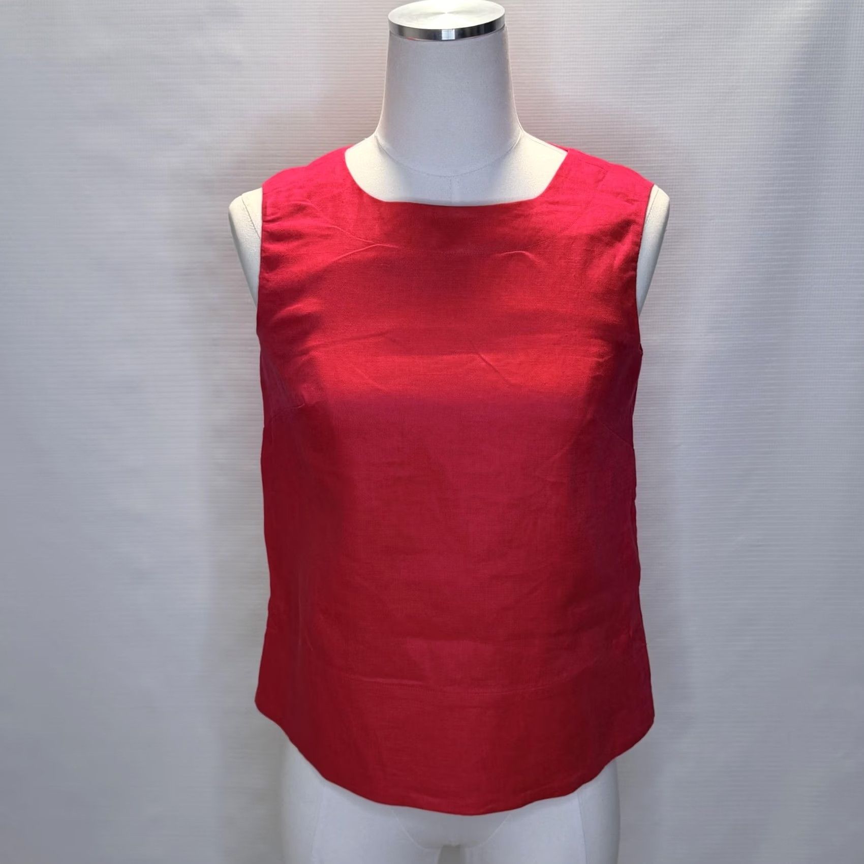 Vintage VINTAGE Hobbs London Shirt Womens US 2 Rouge Pink Malindi Linen Sleeveless Back Button Size XS / US 0-2 / IT 36-38 - 3 Thumbnail