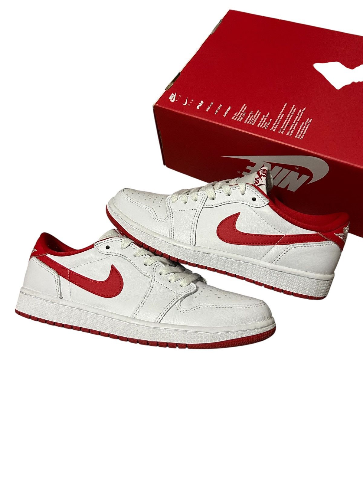 Jordan Brand Jordan 1 Low OG White Red Sneakers Size US 8.5 / EU 41-42 - 1 Thumbnail
