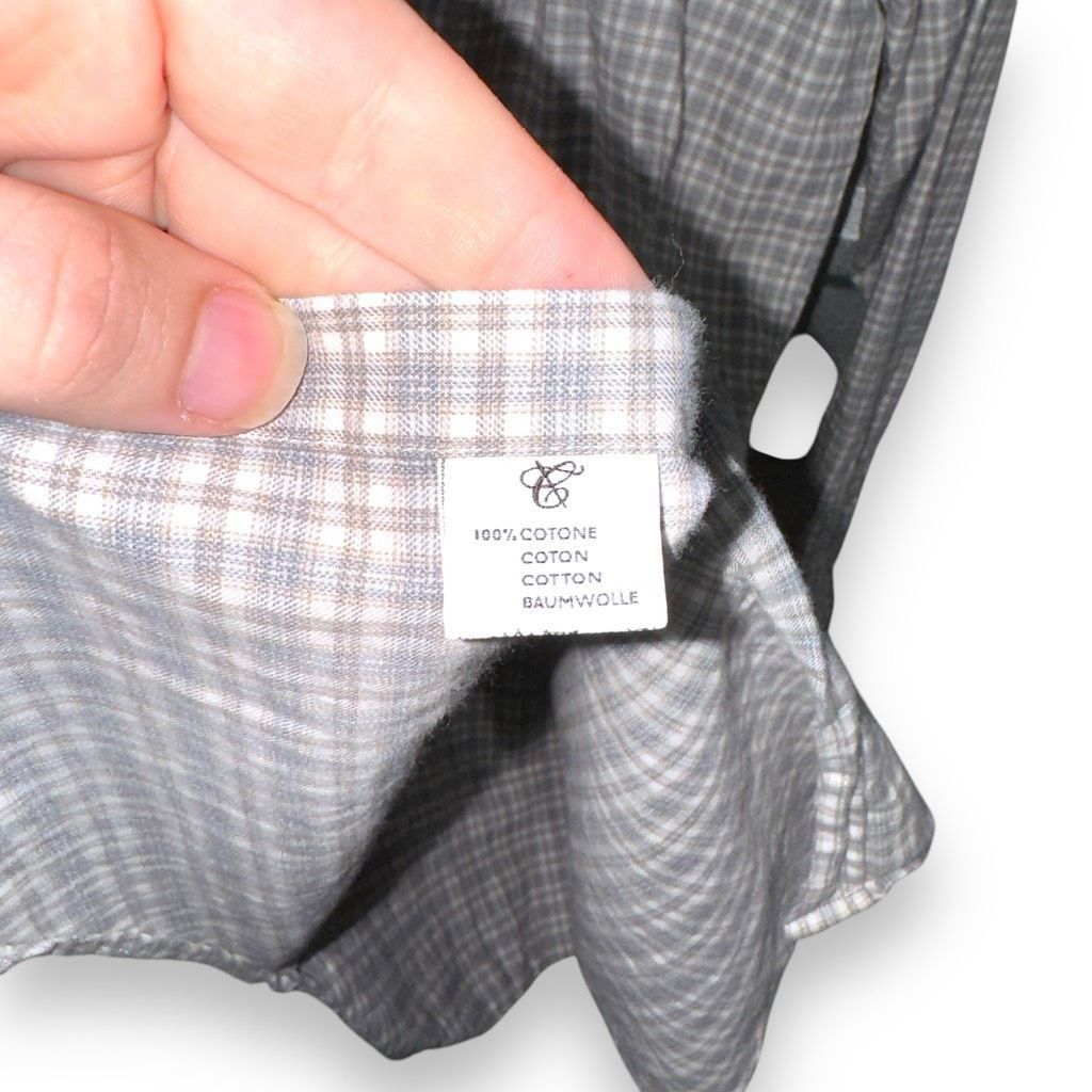 Canali Canali Gray Flannel Made in Italy Button Up Shirt Sz M Size US M / EU 48-50 / 2 - 7 Thumbnail