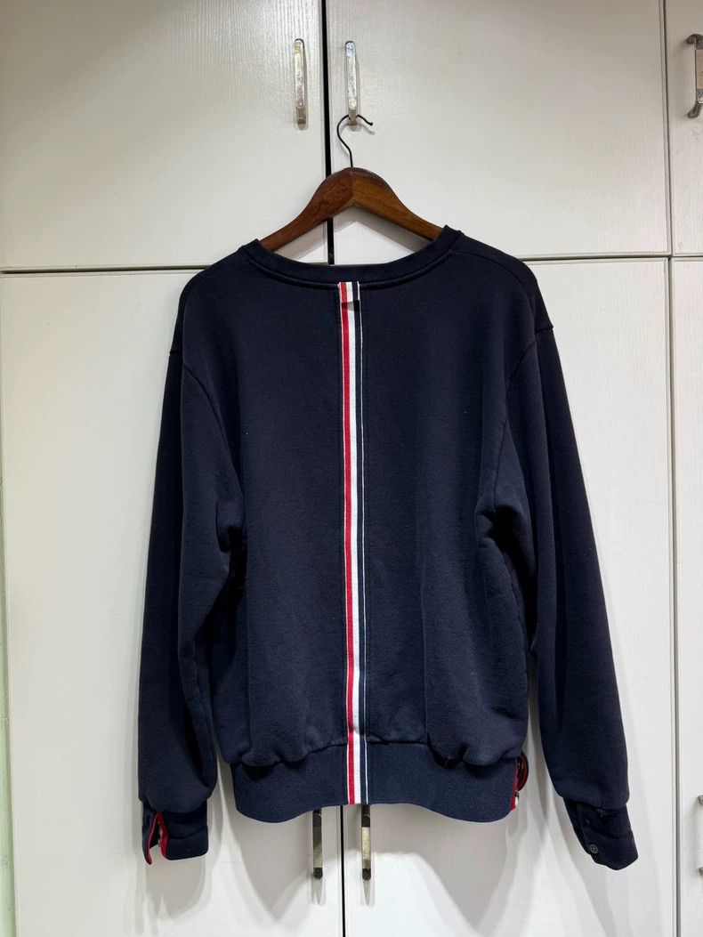 thom browneDark blue striped round-neck sweatshirt 2503-Nex
