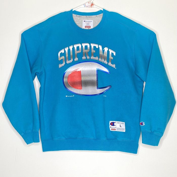 Supreme Supreme Champion Chrome Crewneck Dark Teal SS19 | Grailed