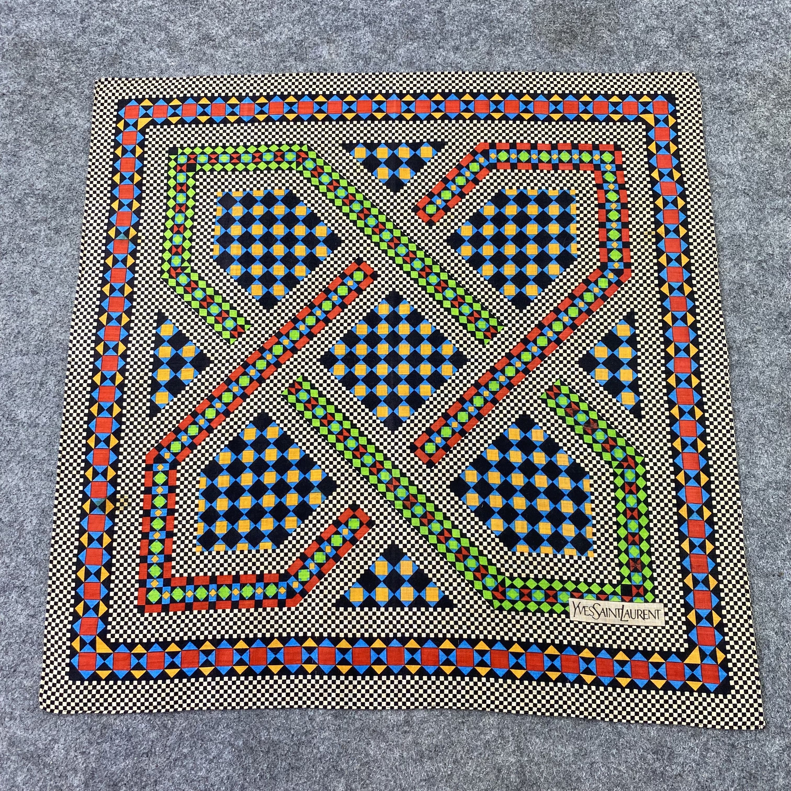 Vintage × Yves Saint Laurent Yves Saint Laurent Handkerchief / Bandana / Neckerchief-B976 Size ONE SIZE - 3 Thumbnail