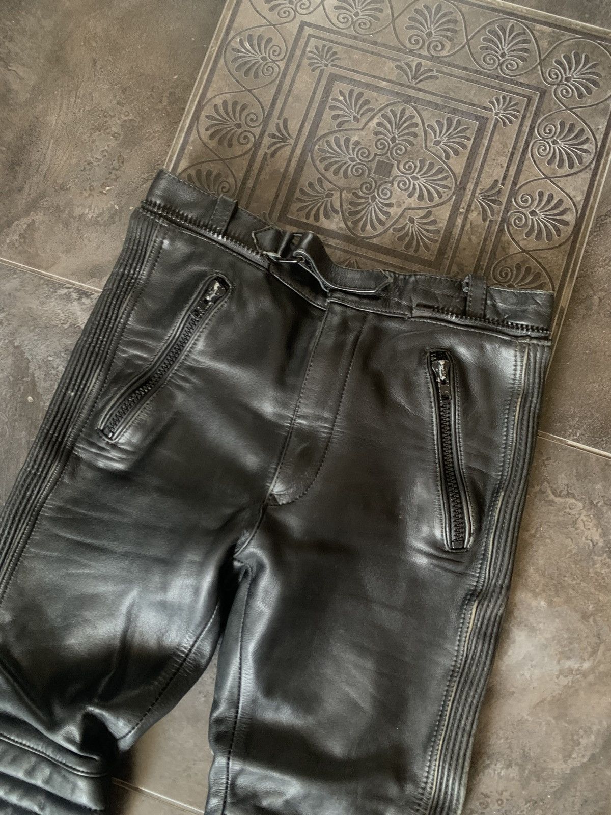 Genuine Leather Vintage Racing Leather Moto Pants Size US M / EU 48-50 / 2 - 2 Thumbnail