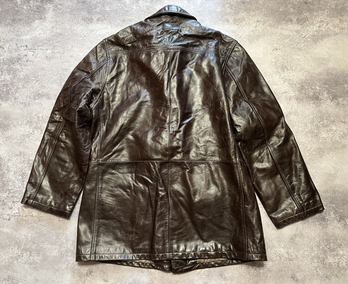 Marlboro Classics Vintage Leather USED Marlboro leather car coat jacket Size US XL / EU 56 / 4 - 2 Thumbnail