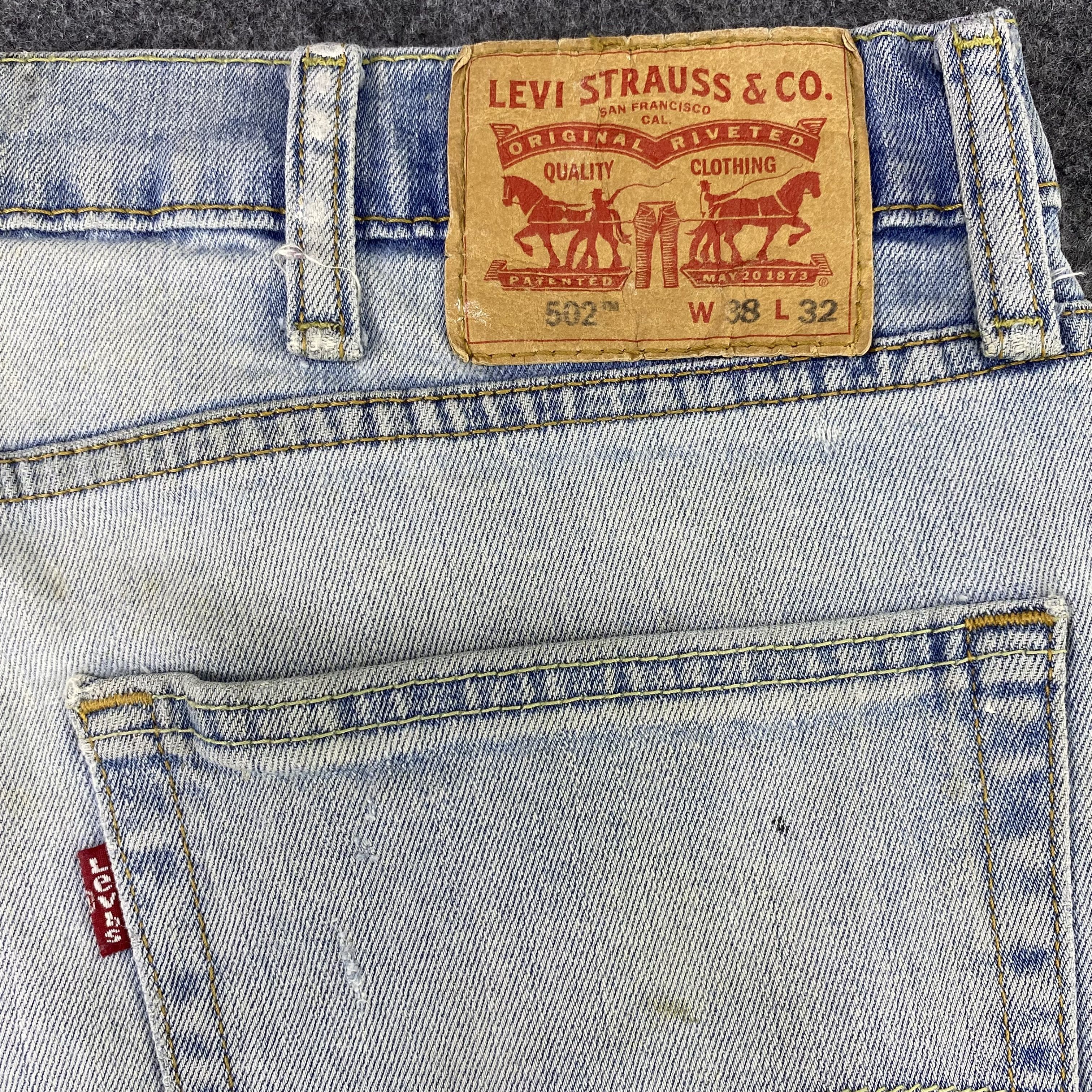 Jean × Levi's × Vintage Levis 502 Painted Light Blue Wash Jeans-J1146 Size US 38 / EU 54 - 10 Thumbnail