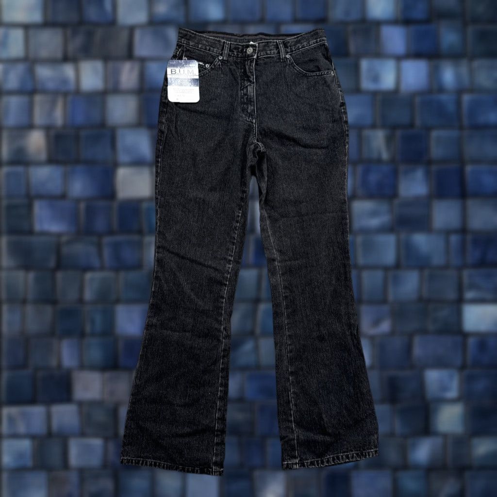 Vintage VINTAGE B.U.M. Equipment Jeans Women’s Junior Size 7 Black Denim 100% Cotton Straight Leg High Rise 90s Pockets Womens Size 28" / US 6 / IT 42 - 1 Thumbnail