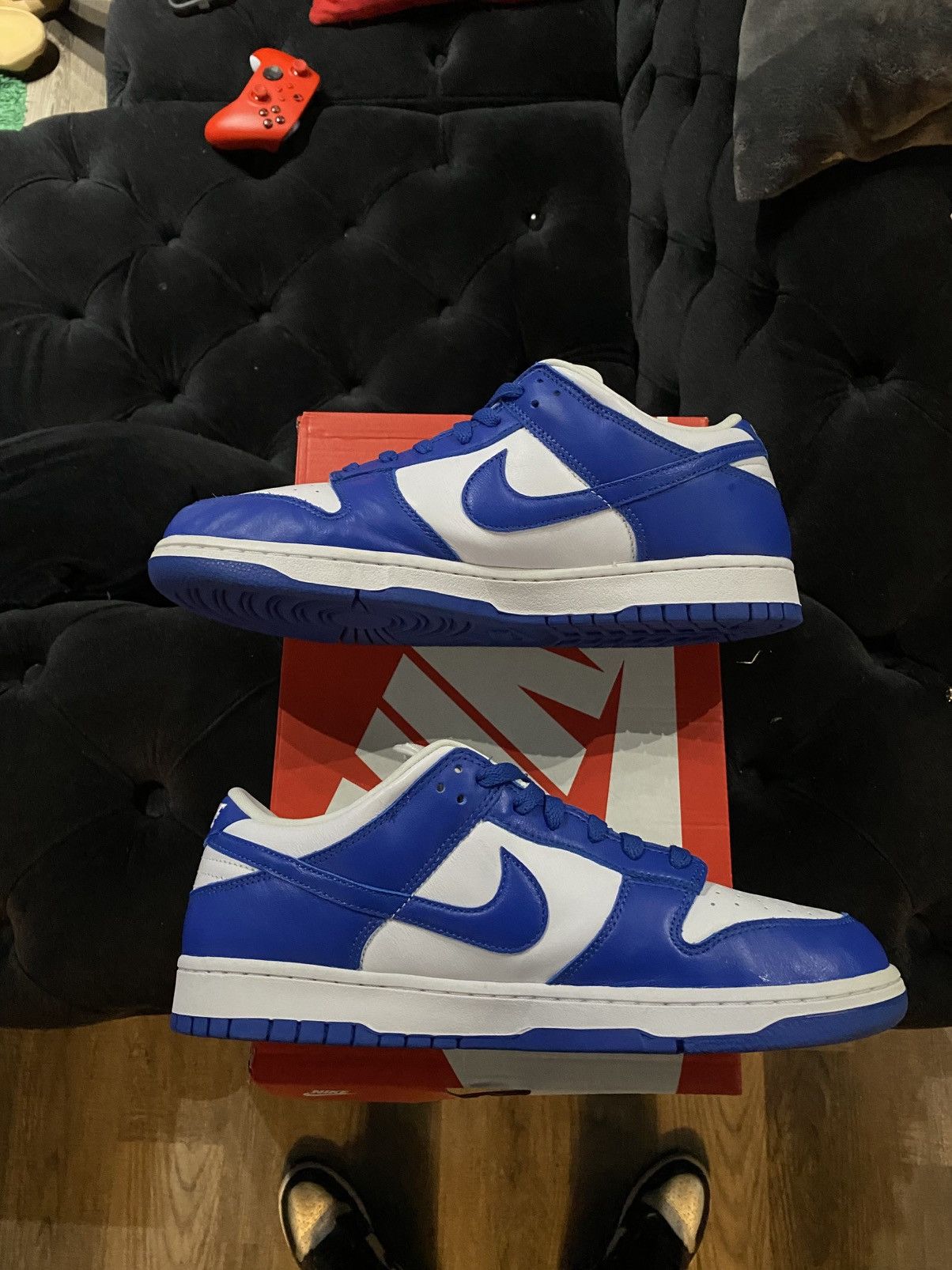 Nike Nike Dunk Low Retro Kentucky CU1726-100 Blue Men Sz 12 Used Size US 12 / EU 45 - 2 Thumbnail