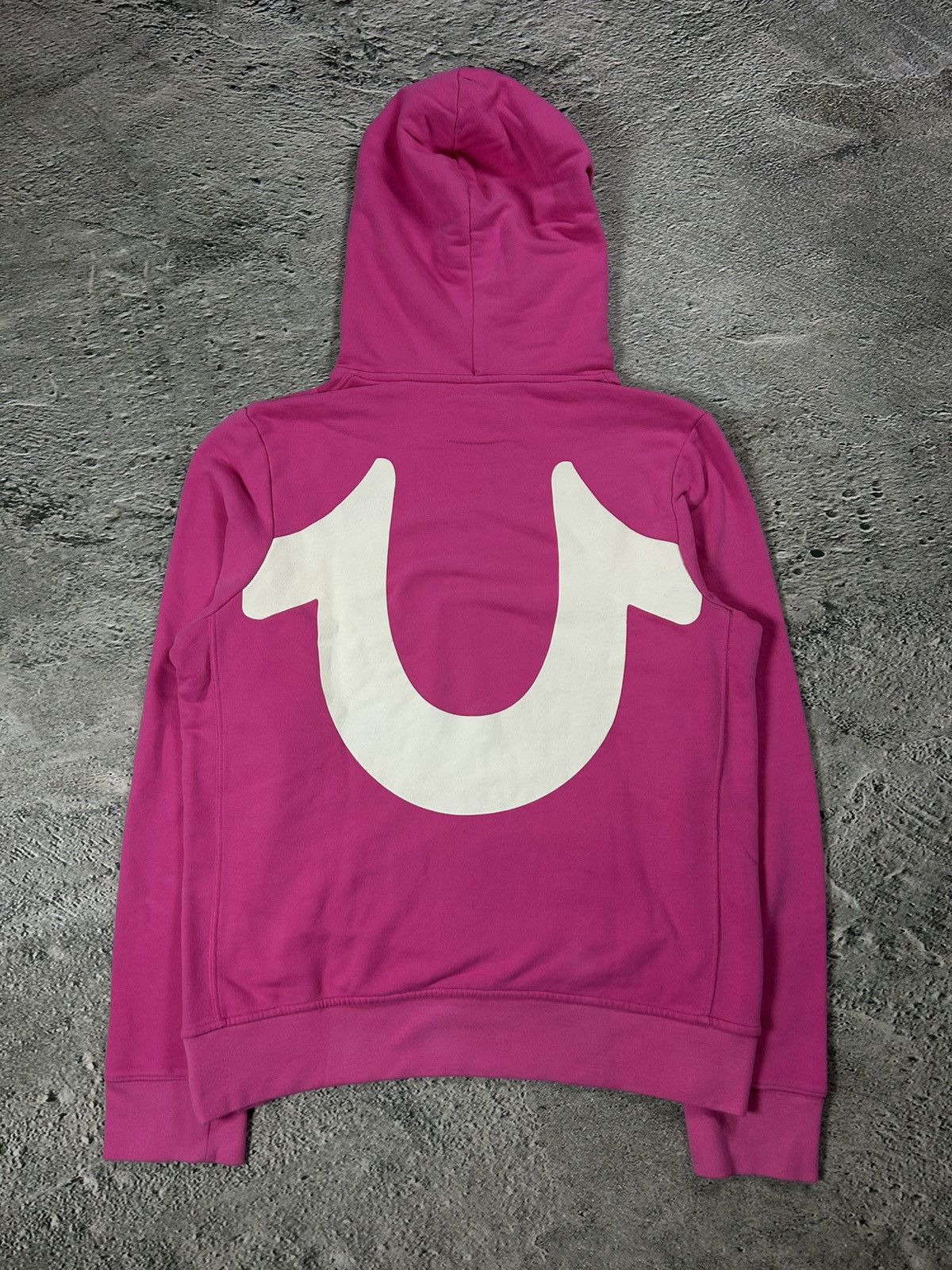 True Religion True Religion hoodie pink big logo white horseshoe vintage Size US L / EU 52-54 / 3 - 5 Thumbnail