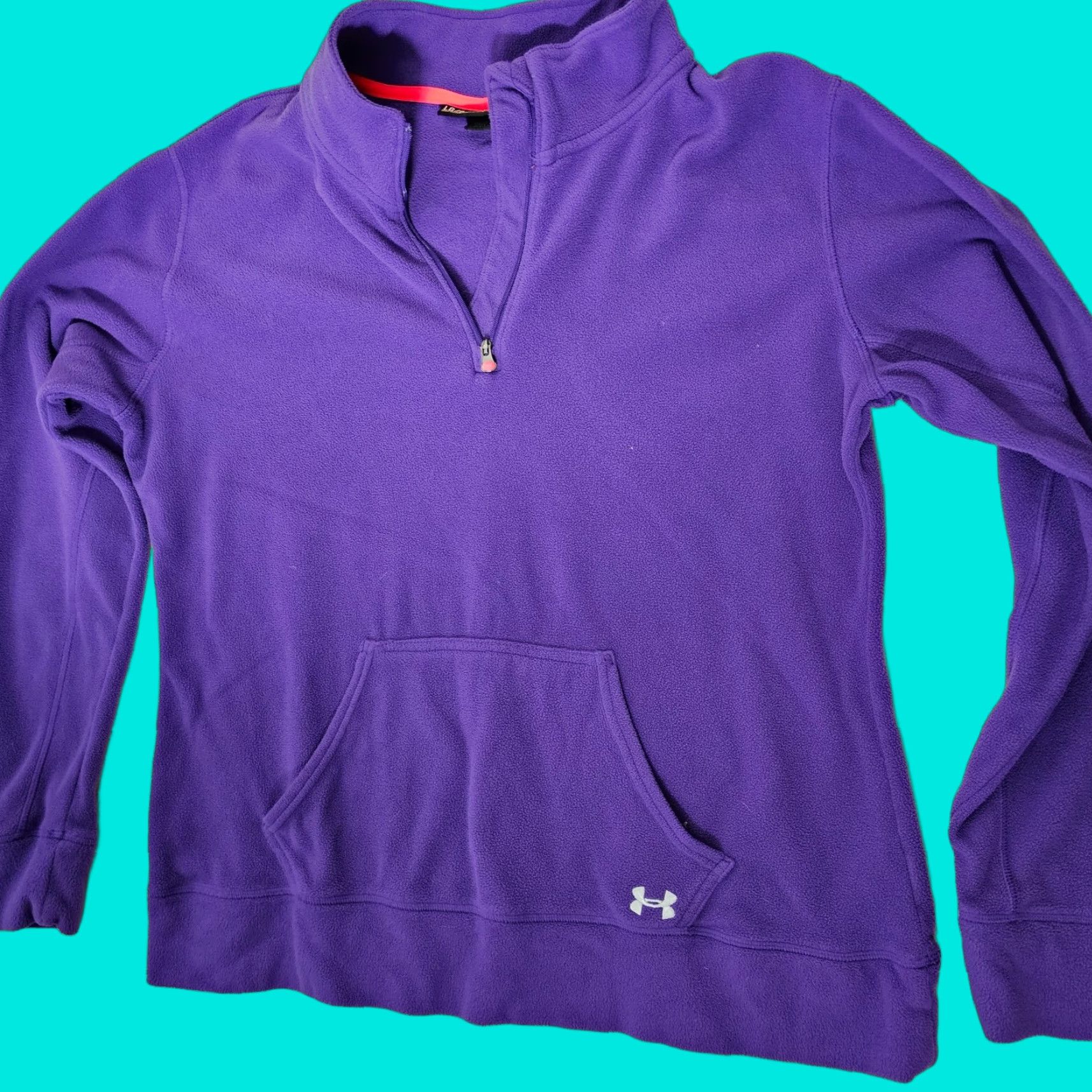 Under Armour Under Armour Pullover Womens L 1/4 Zip Purple Kangaroo Pocket Run Size L / US 10 / IT 46 - 1 Thumbnail