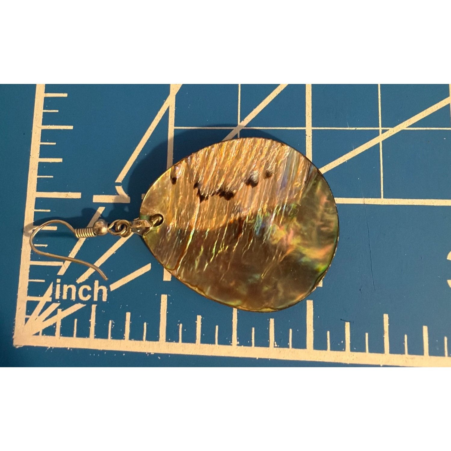 Other Vintage Abalone Shell Dangle Earrings Teardrop Silver Tone 2 Size ONE SIZE - 3 Thumbnail