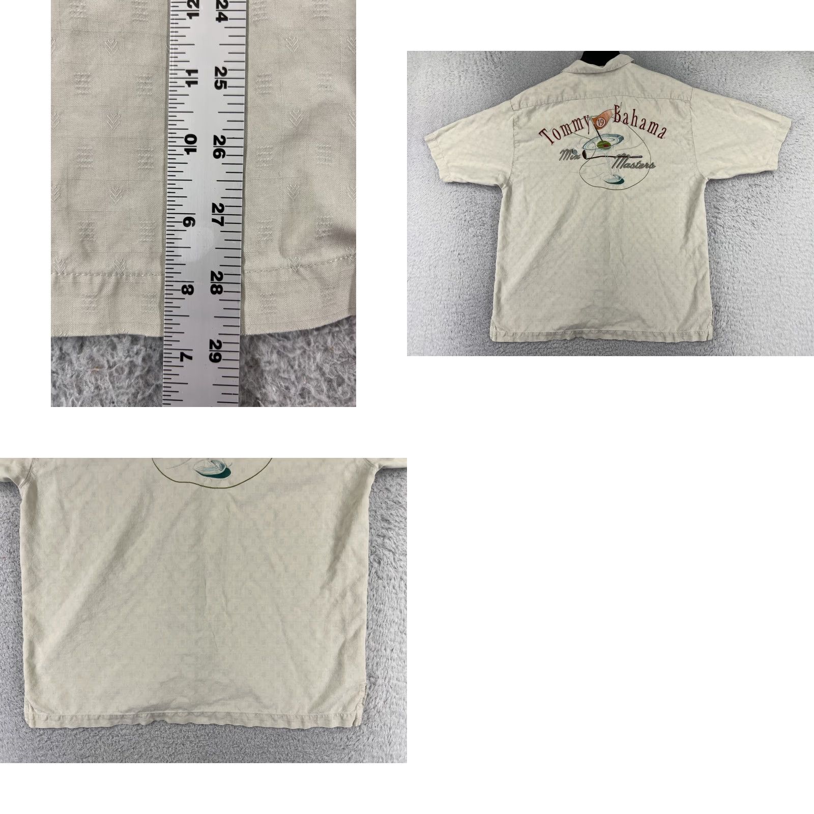Tommy Bahama Tommy Bahama Shirt Men Medium Beige Silk 19th Hole Button-Up Floral Aloha Beach Hawaiian Resort Vacation Mix Masters Golf - Mens Size US M / EU 48-50 / 2 - 9 Thumbnail