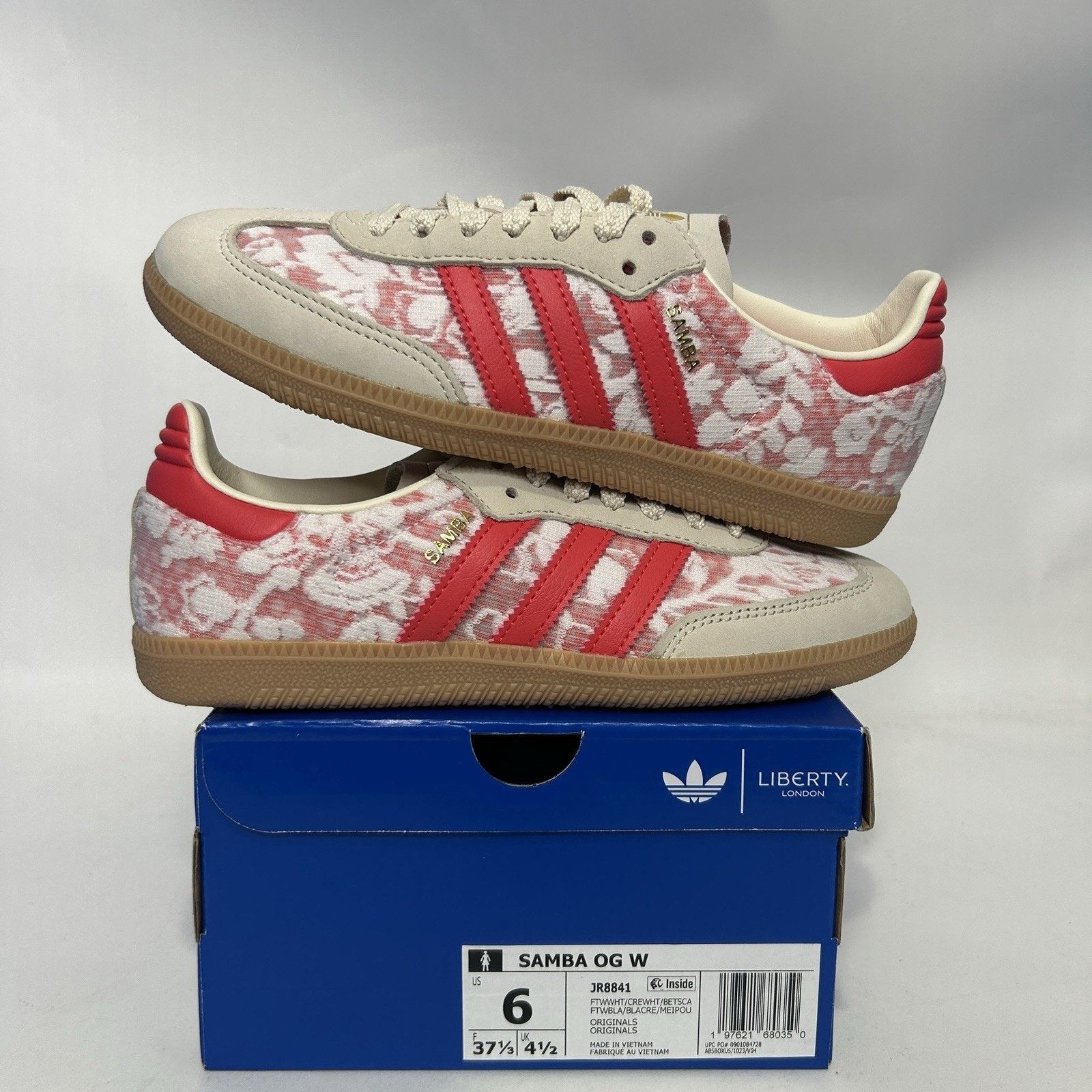 Adidas Adidas Samba OG X Liberty London - “Better Scarlet” JR8841 Size US 6 / IT 36 - 1 Thumbnail