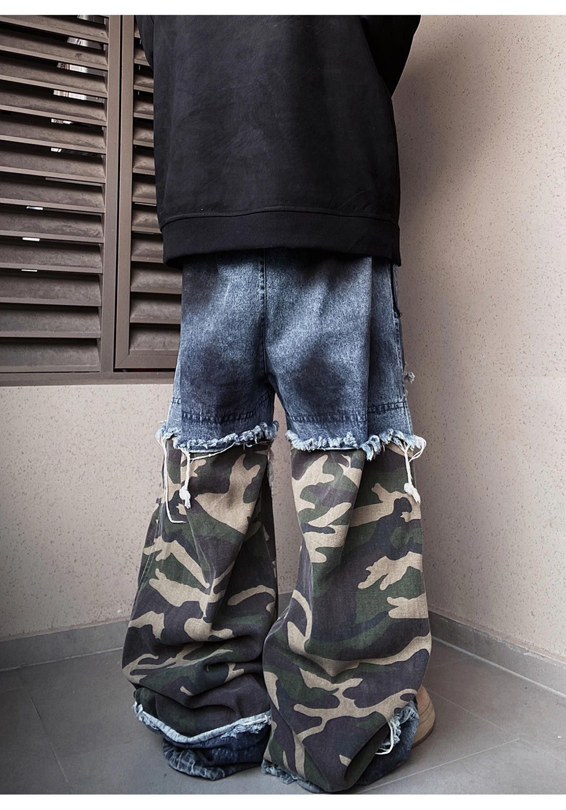 Jean Oversized Ripped Denim Cargo Jeans Size US 32 / EU 48 - 9 Thumbnail