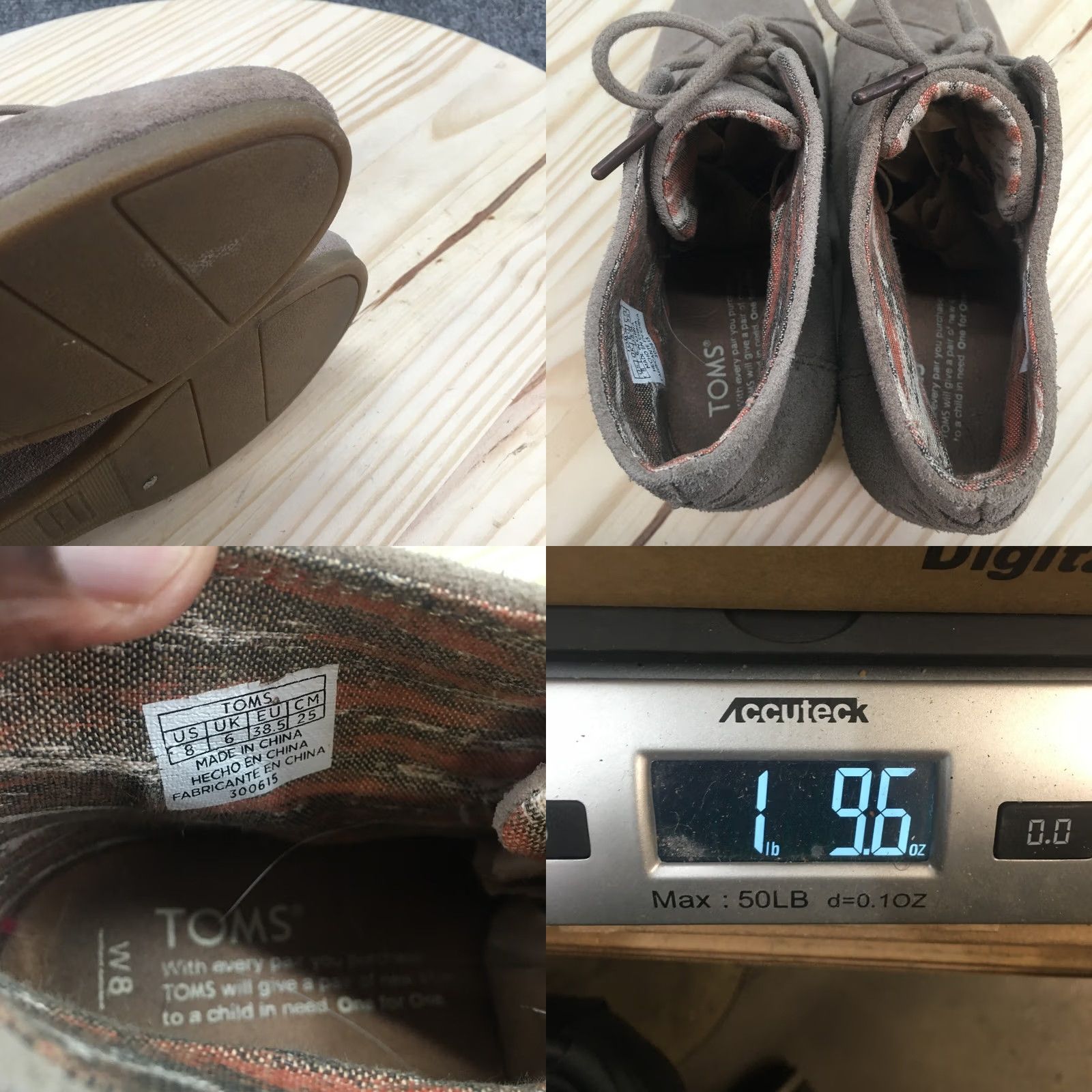 Toms TOMS Boots Womens 8 Desert Brown Lace Up Casual Round Toe Wedge Heels 300615 Size US 8 / IT 38 - 9 Thumbnail