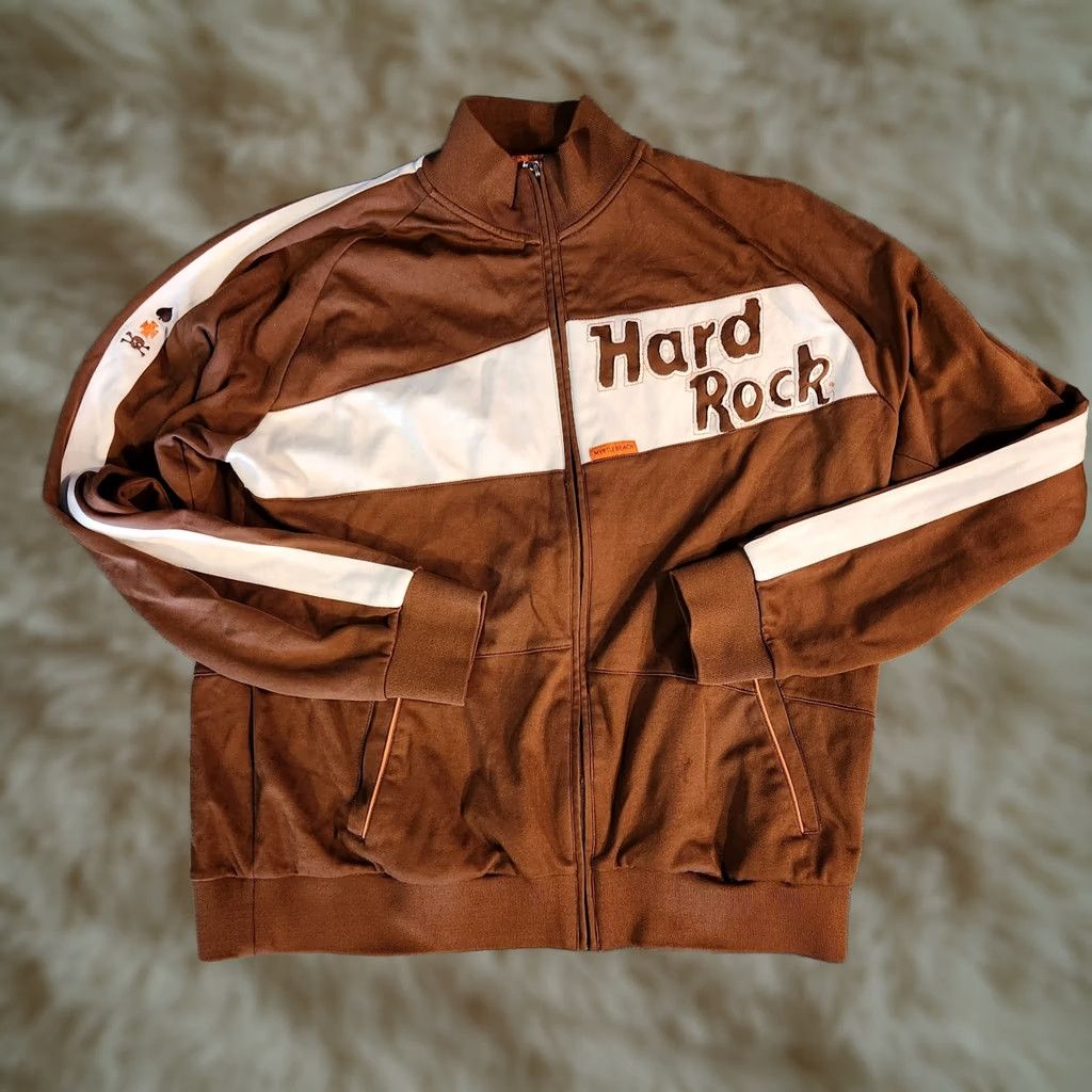 Hard Rock Cafe VINTAGE Hard Rock Cafe Hoodie XL Brown Mertle Beach Embroidered Zip-Up Hooded Sweatshirt Mens Size US XL / EU 56 / 4 - 1 Thumbnail