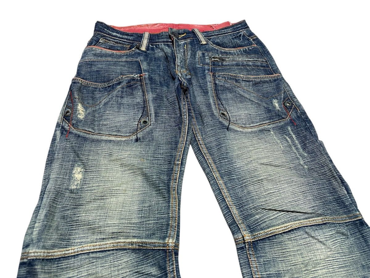 Japanese Brand 🔥Sick Y2K Tough Jeansmith Flared Denim LGB Size US 36 / EU 52 - 2 Thumbnail