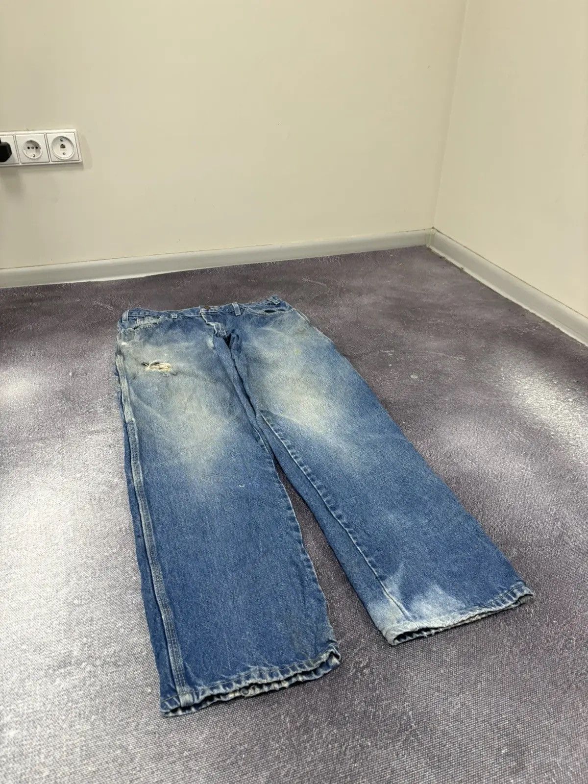 Dickies × Vintage Vintage Dickies Y2K Faded Blue Denim Work Baggy Jeans Size US 33 - 6 Thumbnail