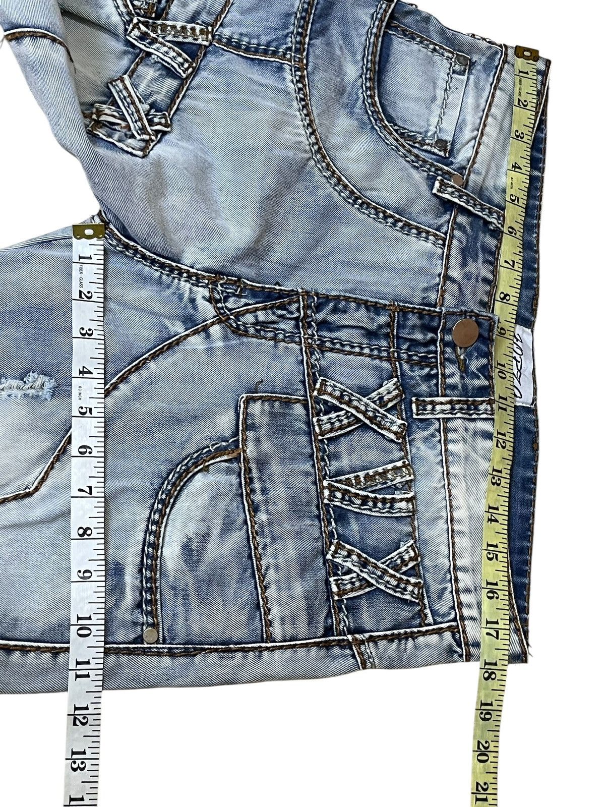 Japanese Brand SICK🔥JAPANESE BRAND FORZA DISTRESSED STYLE JEANS Size US 35 - 15 Thumbnail