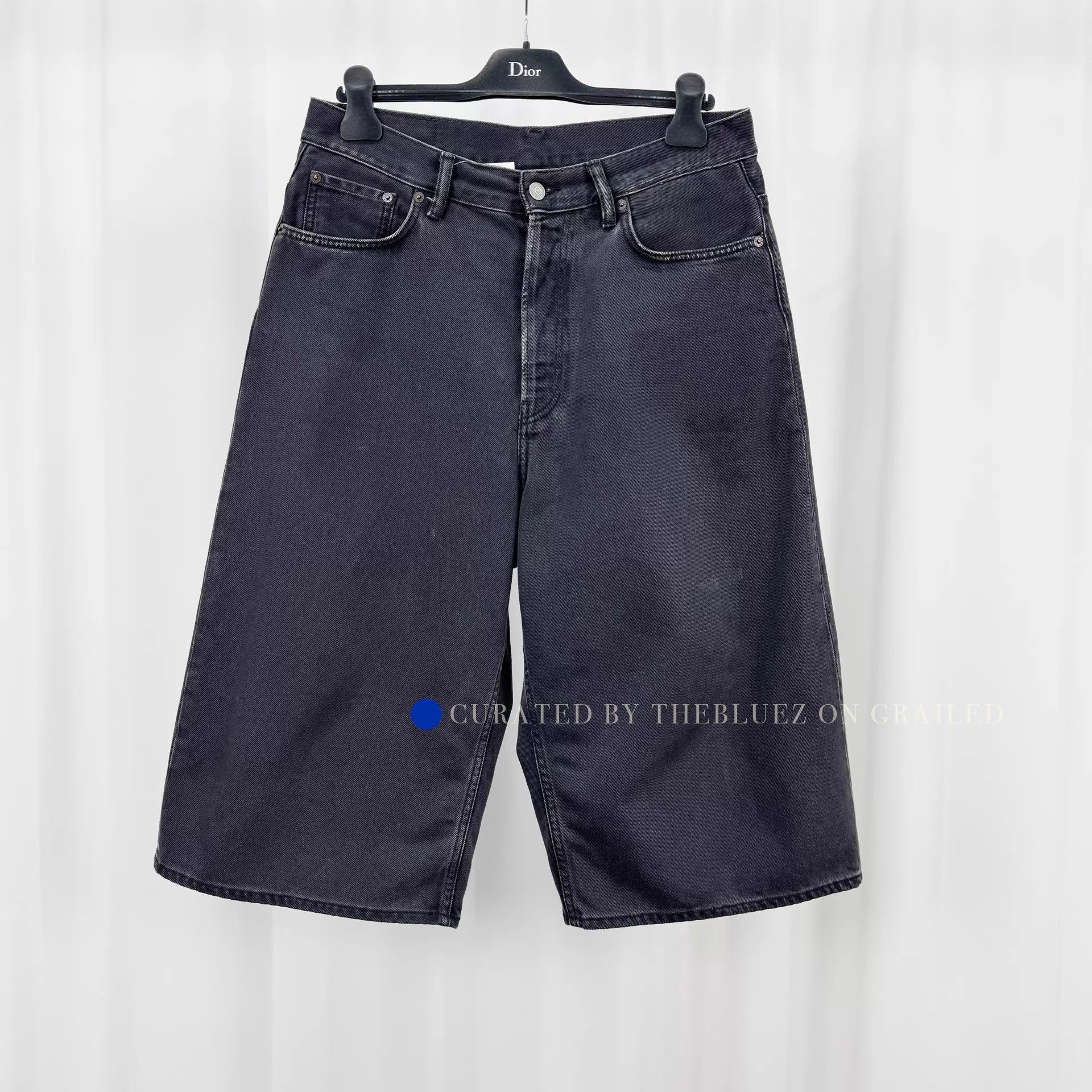 Acne Studios Black Washed Leather 7/8 Pants, Size 32 Size US 32 / EU 48 - 1 Thumbnail
