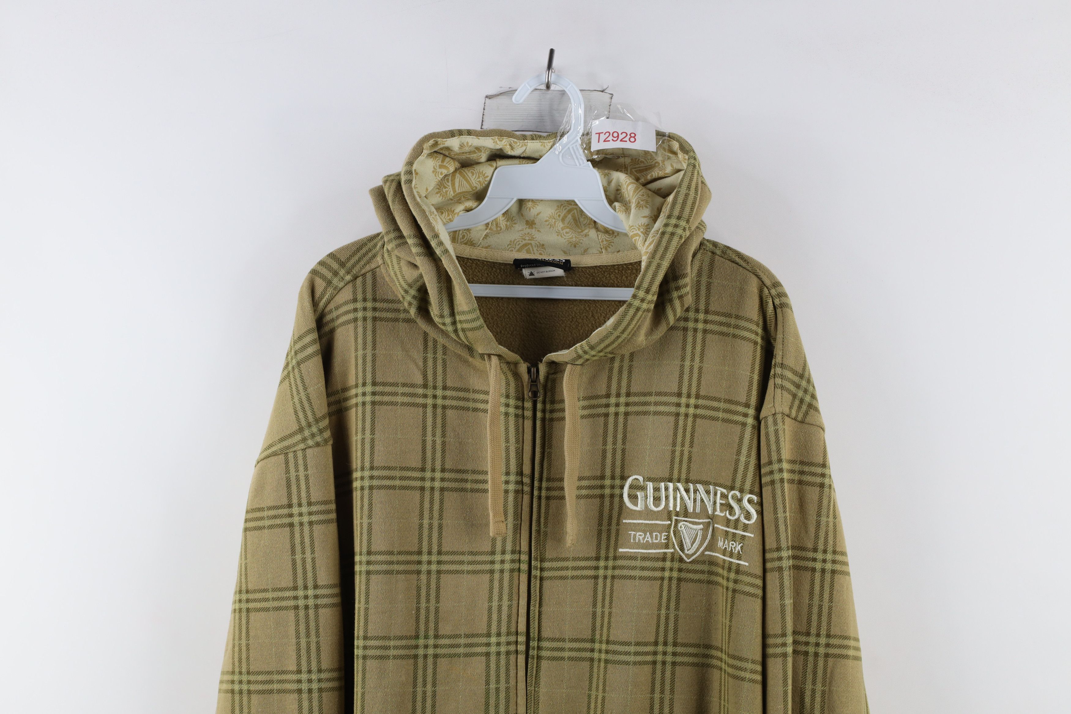 Vintage Vintage Guinness Beer Out Full Zip Hoodie Sweatshirt Plaid Size US L / EU 52-54 / 3 - 2 Thumbnail