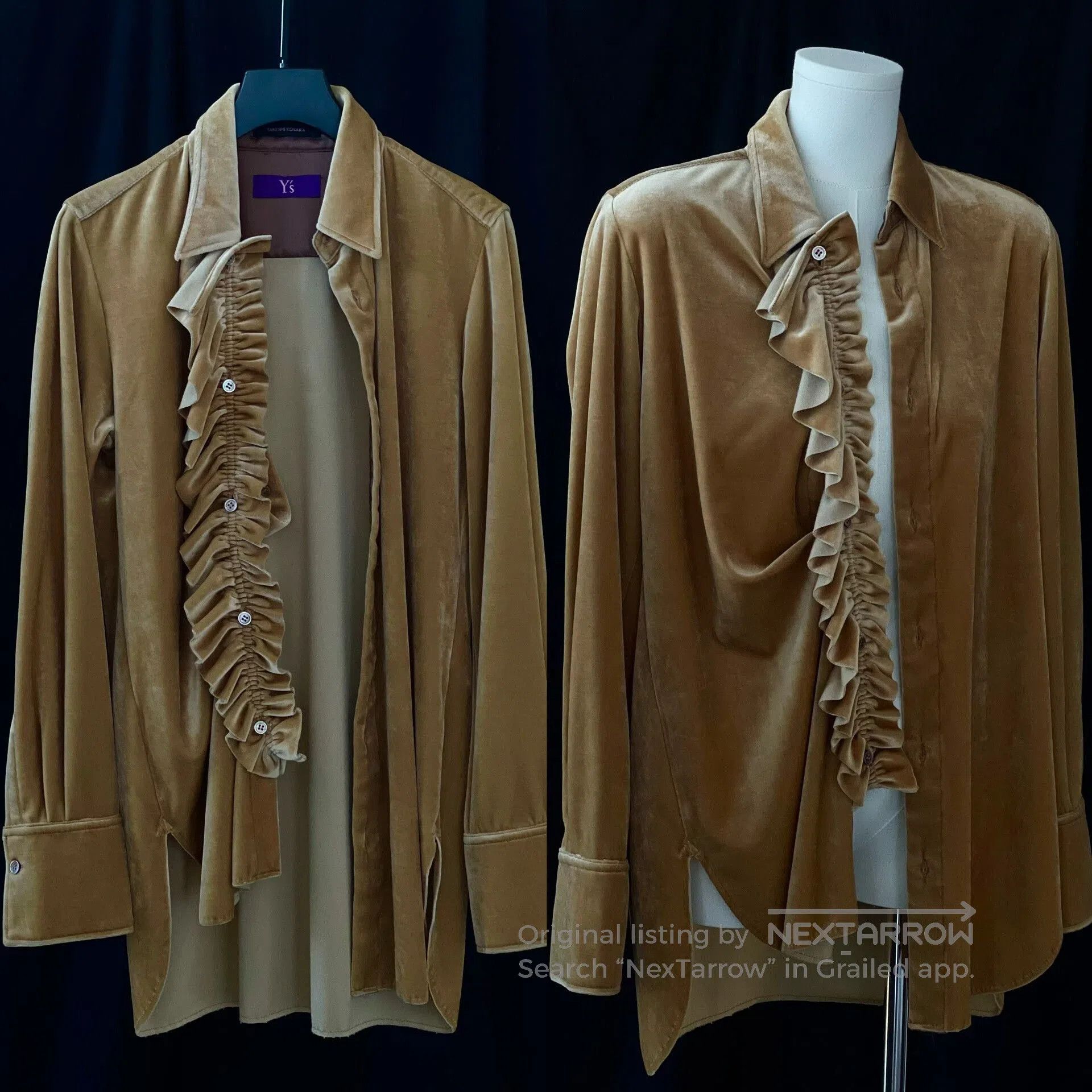 Y's Y's By TAKESHI KOSAKA Velvet Shirt. Size S / US 4 / IT 40 - 4 Thumbnail