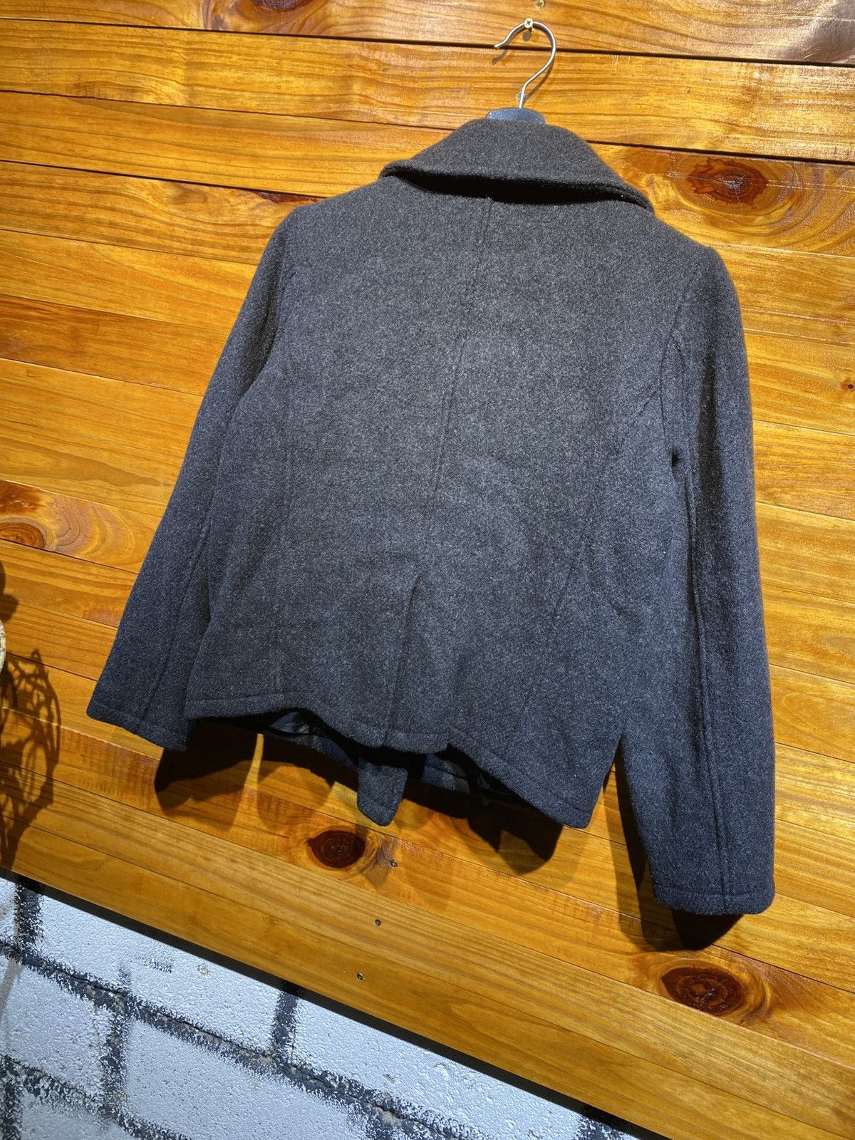 Beams Japan Vintage Beams Boy Pea Coat Wool Blend Dark Charcoal Grey Size S / US 4 / IT 40 - 10 Thumbnail