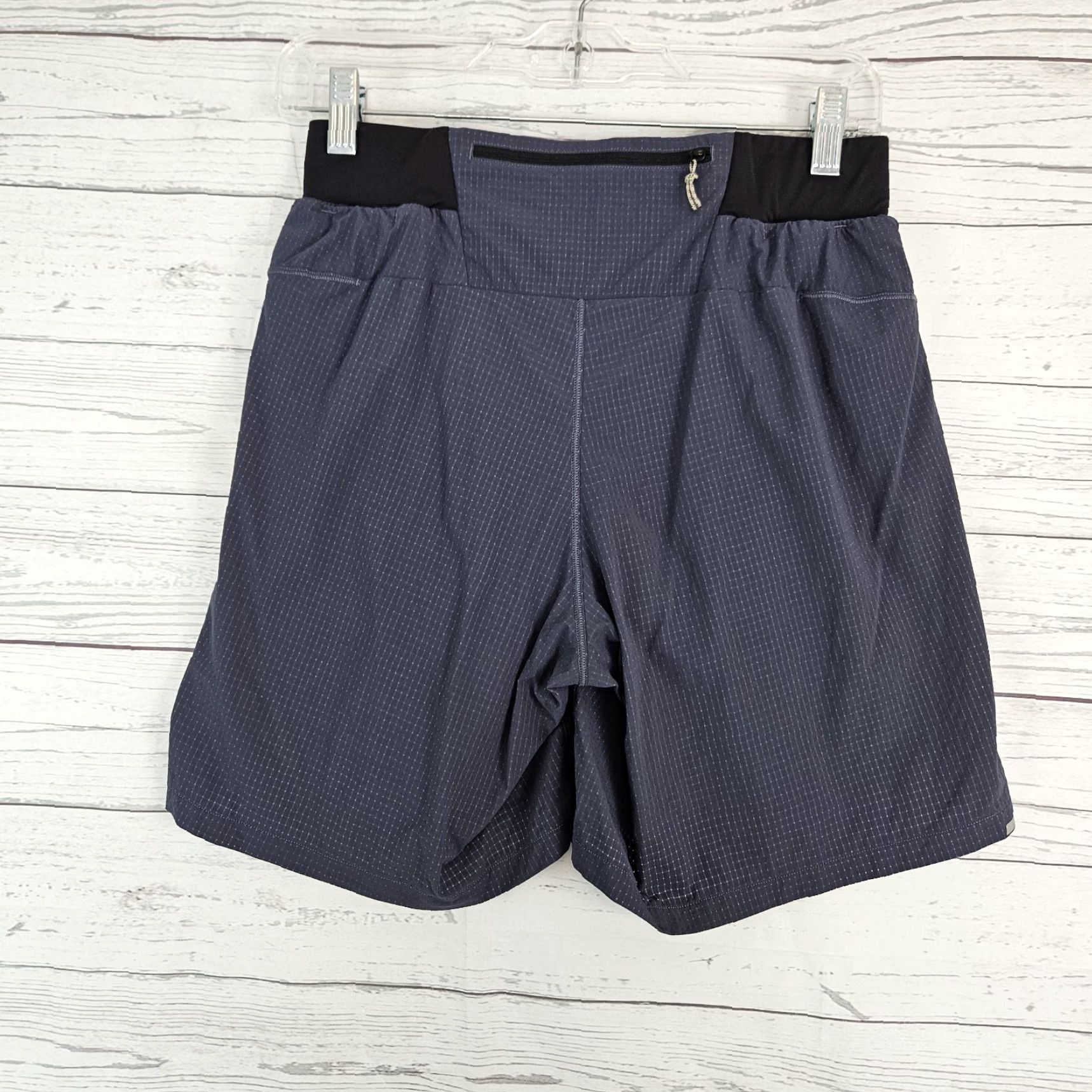 Vintage REI Co-Op Womens Shorts Sz Small Blue/Gray Pull On Mid Rise Zip Pocket Shorts Athletic Nylon Spandex 6.5 Inseam Womens Size 28" / US 6 / IT 42 - 3 Thumbnail