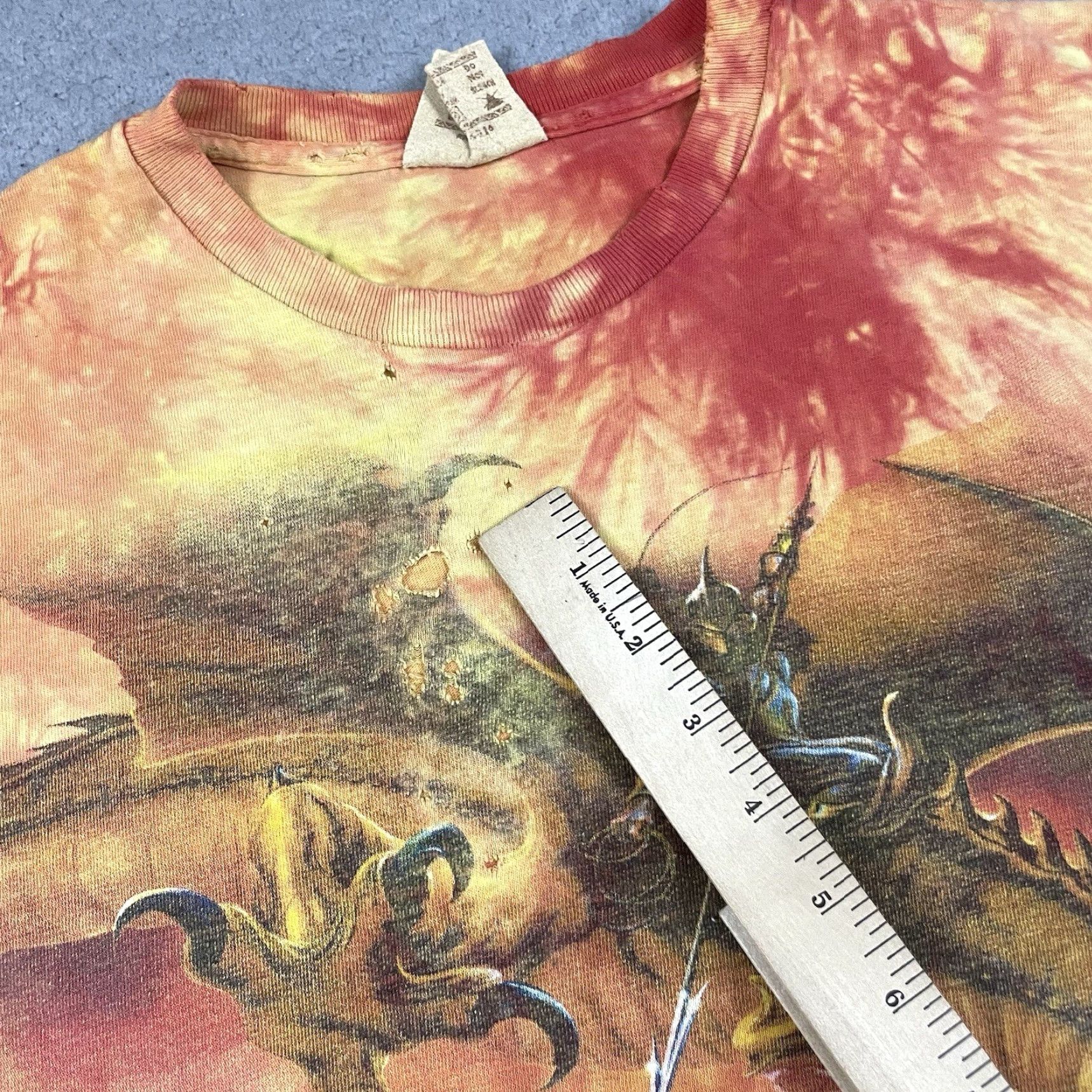 The Mountain VINTAGE The Mountain Dragon Duel Mens XL Orange T-Shirt Crew Neck Short Sleeve Cotton Geometric 2000s Size US XL / EU 56 / 4 - 7 Thumbnail