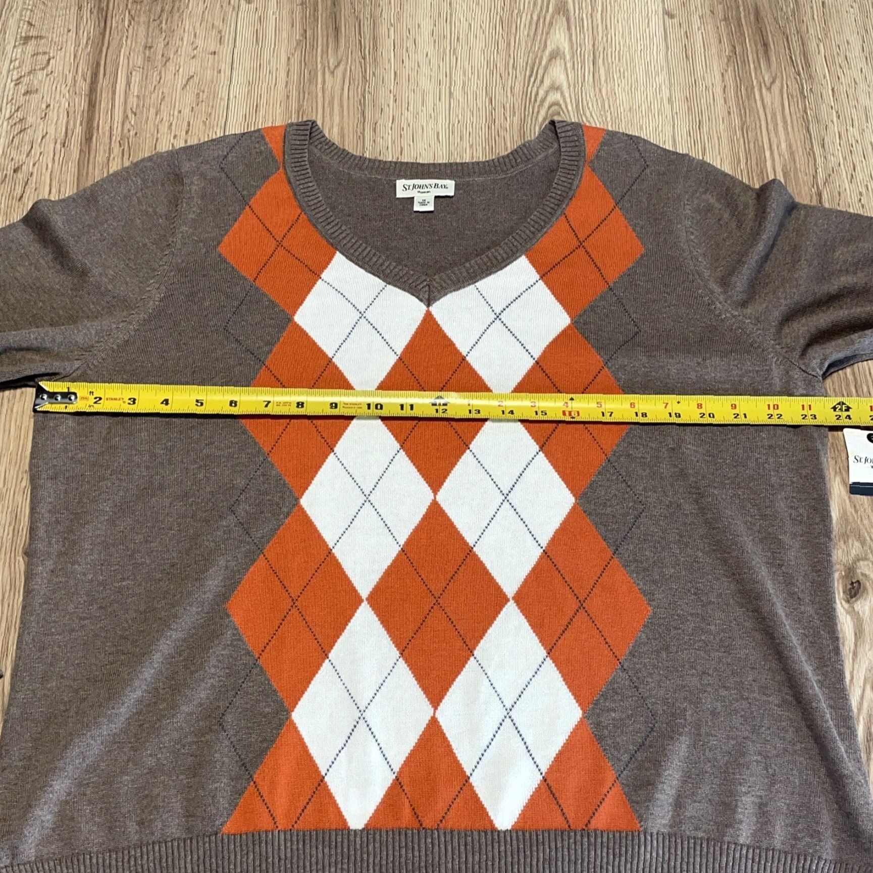 Vintage VINTAGE St. John's Bay Sweater Womens Plus Size 1X Cotton Argyle Pullover V-Neck All Seasons Size XL / US 12-14 / IT 48-50 - 6 Thumbnail