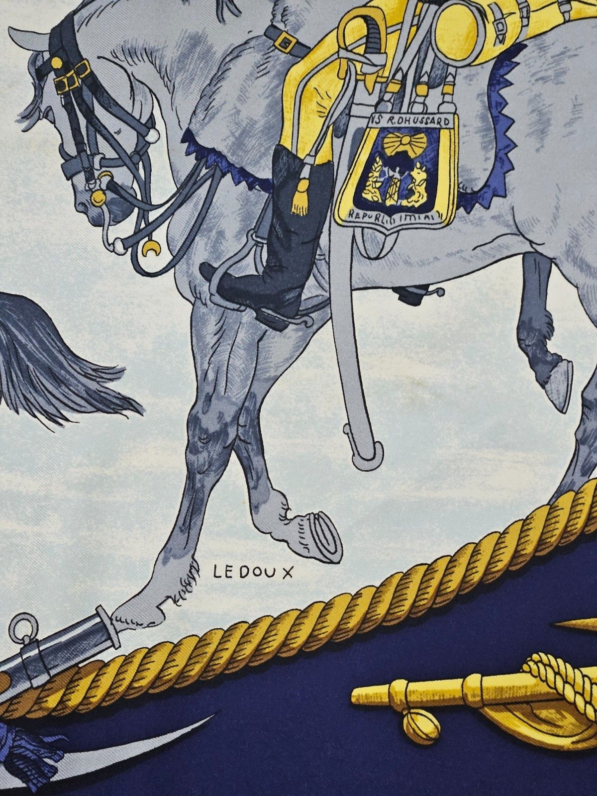 Hermes Hermes Marine et Cavalerie Silk Scarf Size ONE SIZE - 4 Thumbnail