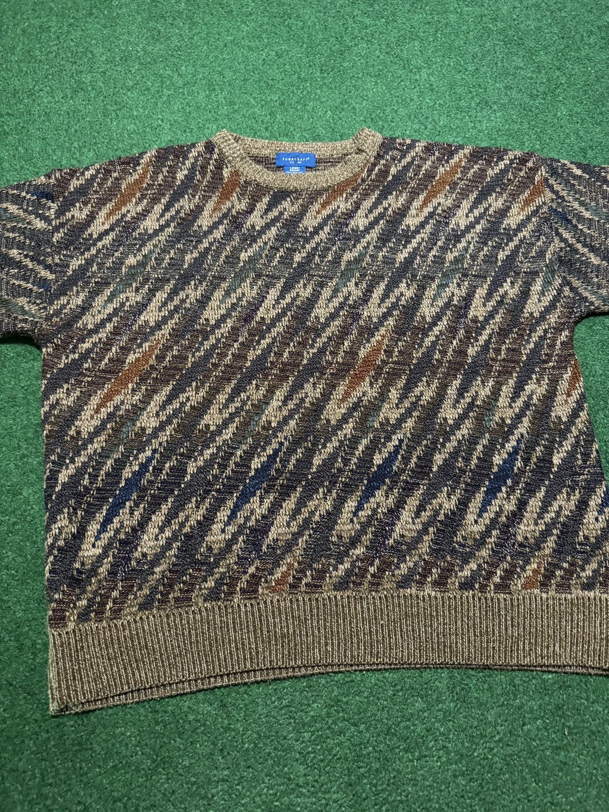 Towncraft Vintage Towncraft Earth Tone Grandpa Large Knit Sweater Size US L / EU 52-54 / 3 - 3 Thumbnail